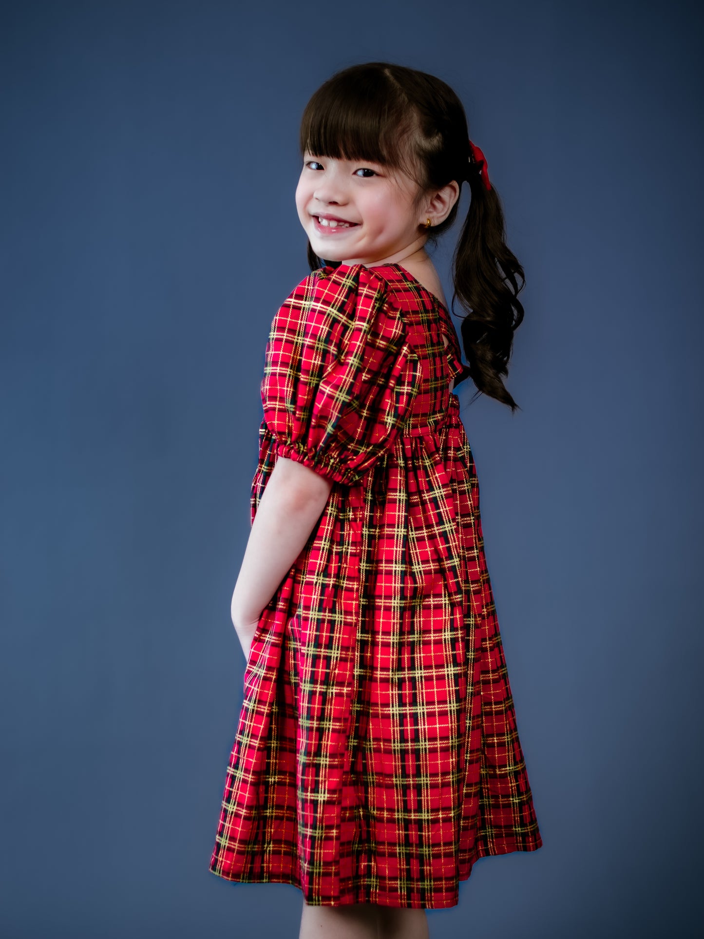 Shiloh Baby Doll Dress in Red Plaid