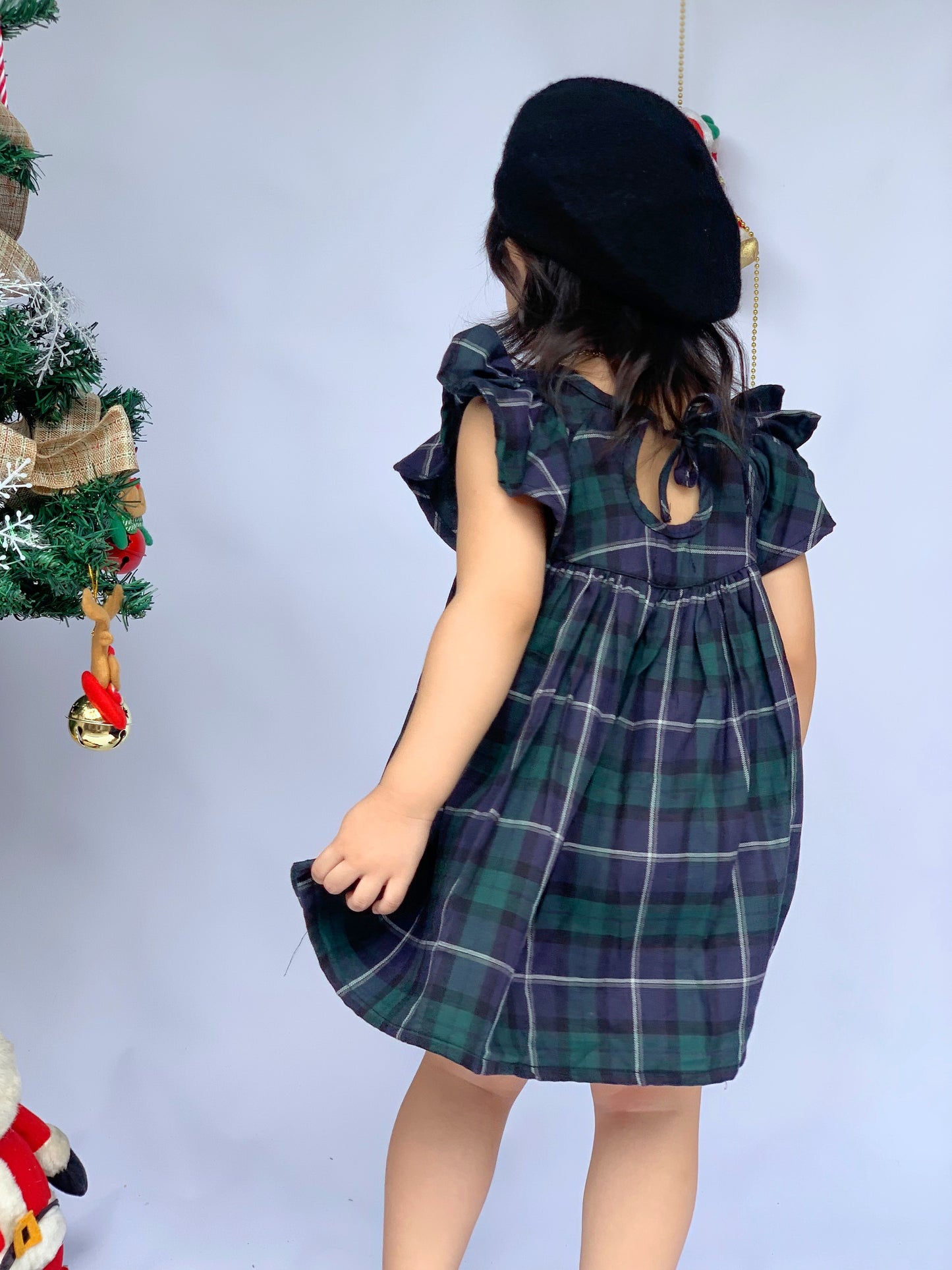 Caitlin Dress in Green Plaid