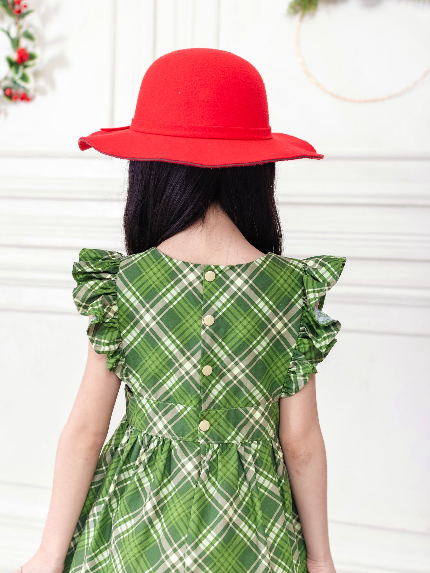 Hailey Dress in Green Plaid