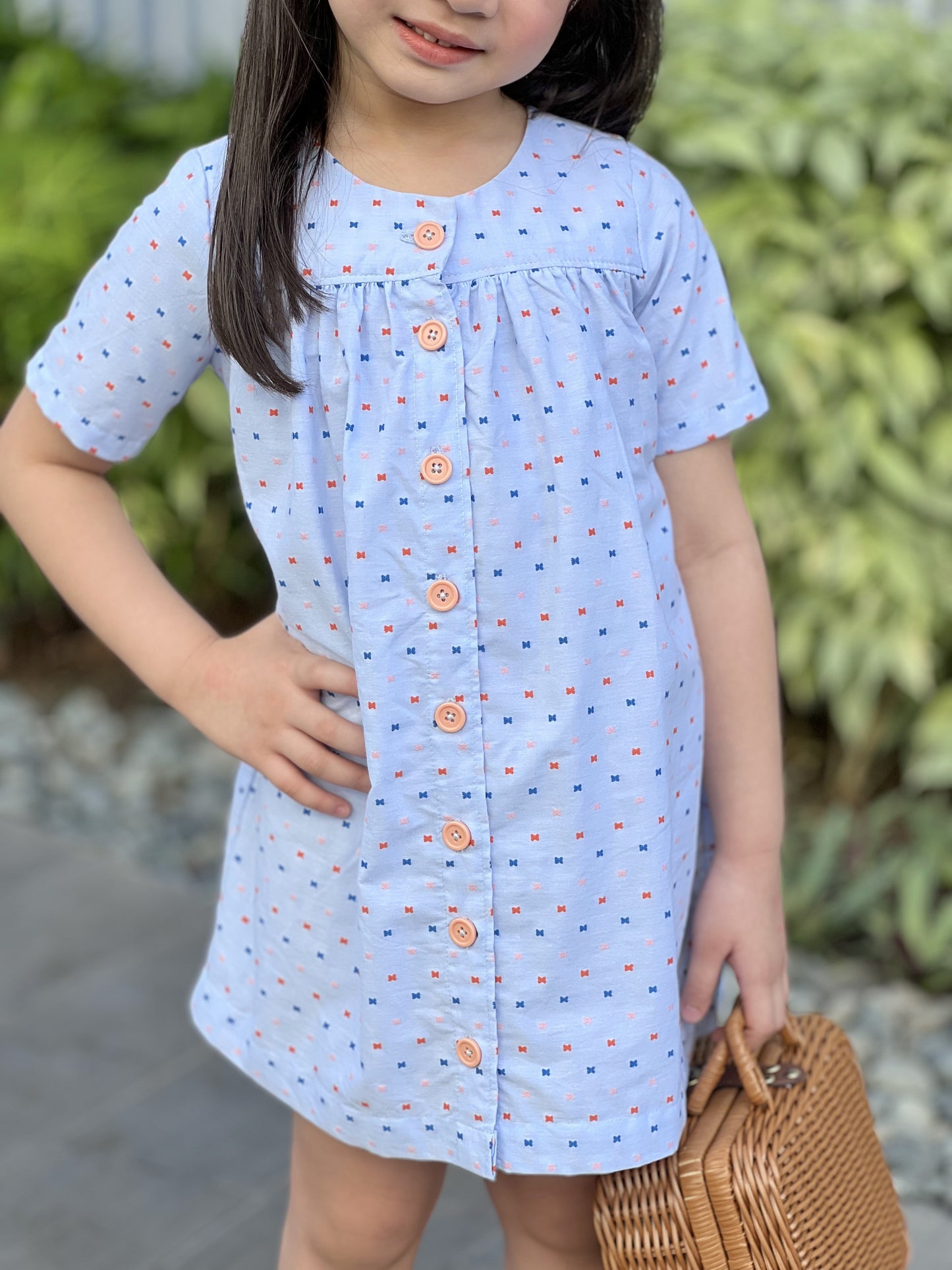 Jill Dress in Colorful Embroidered Bows