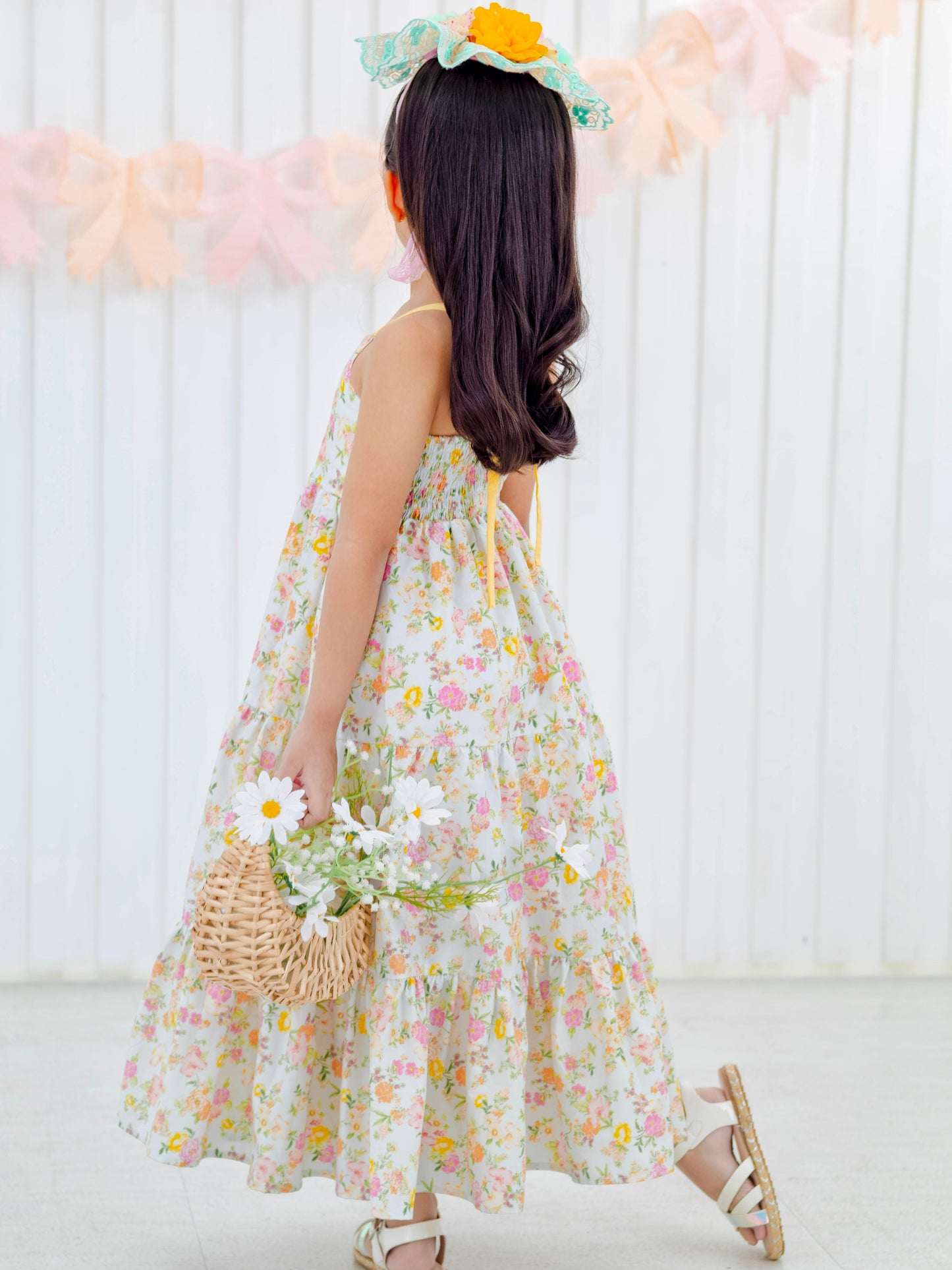 Denise Midi Dress in Pastel Floral