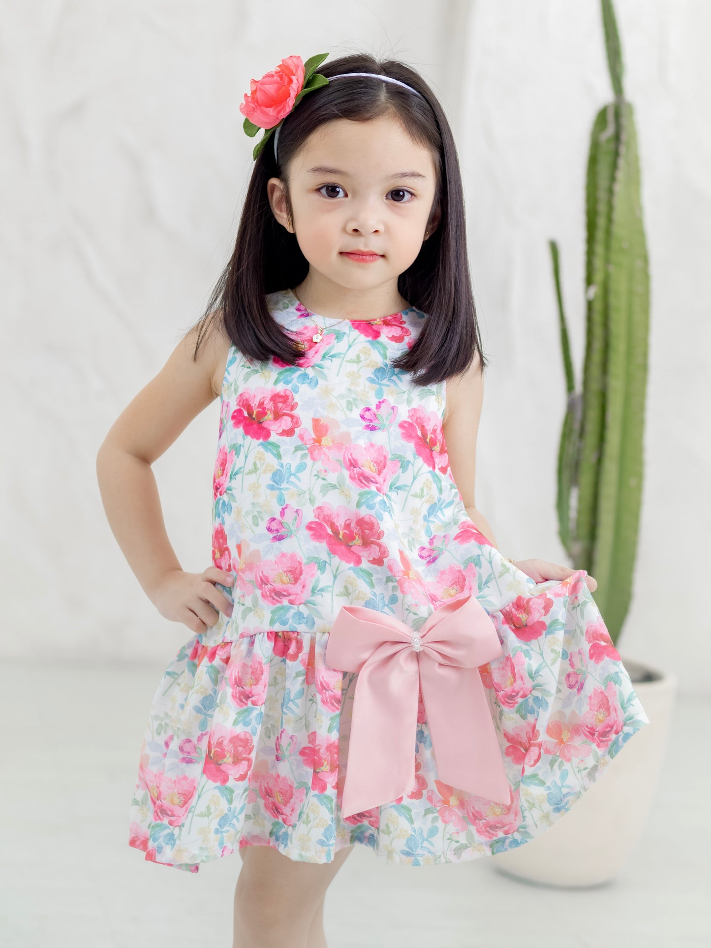 Luxe Harper Dress in Spring Garden (free matching headbow)