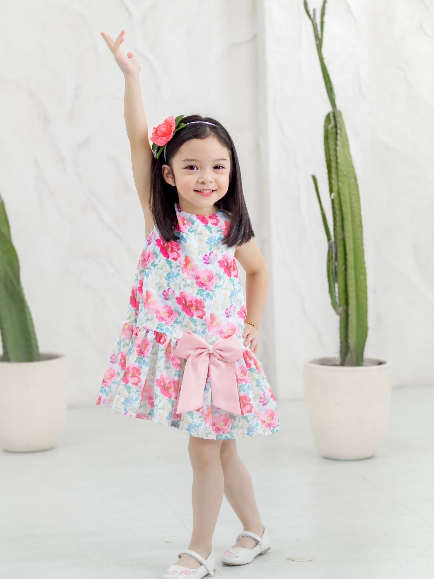 Luxe Harper Dress in Spring Garden (free matching headbow)