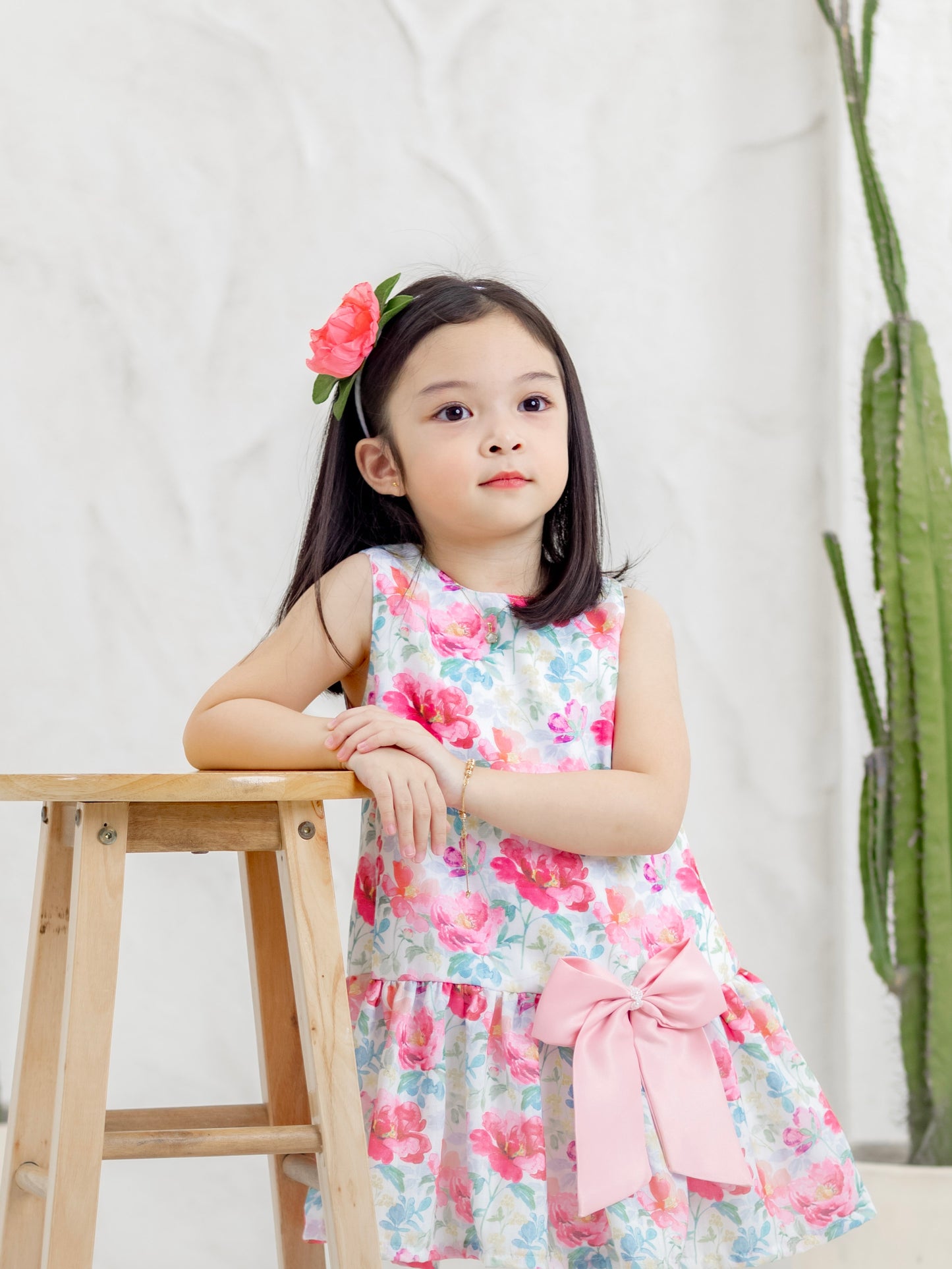Luxe Harper Dress in Spring Garden (free matching headbow)