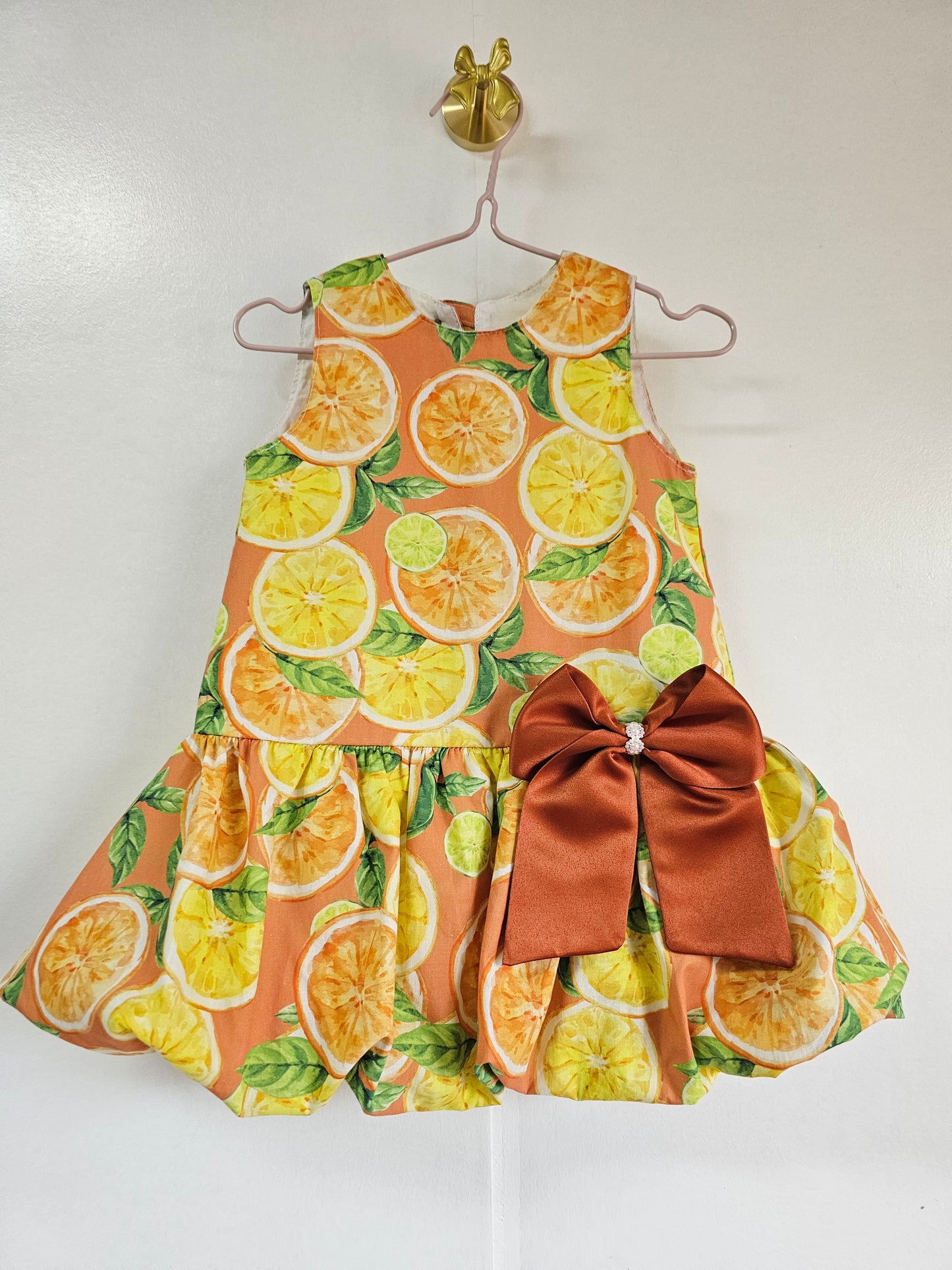 Heleina Bubble Dress in Citrus Orange (version 2)