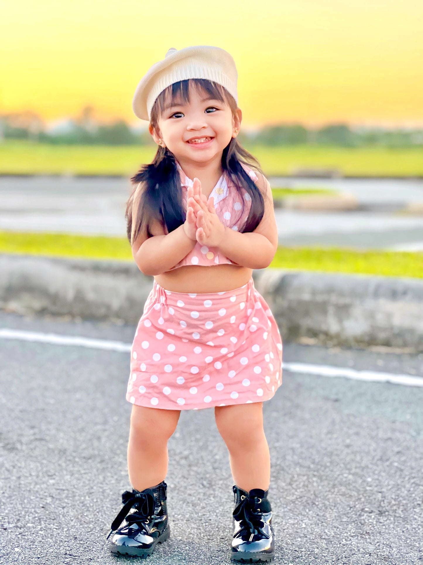 Daphne Coords in Blush Polka