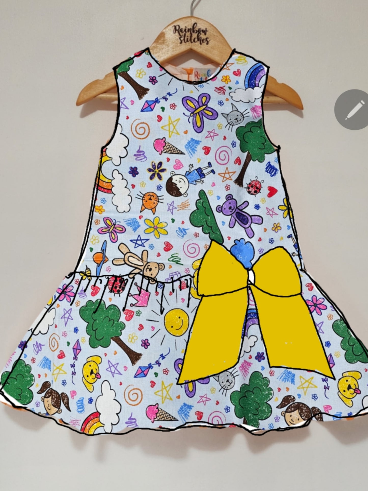 Harper Dress - Kid's Drawing (Sept 10 shipping)