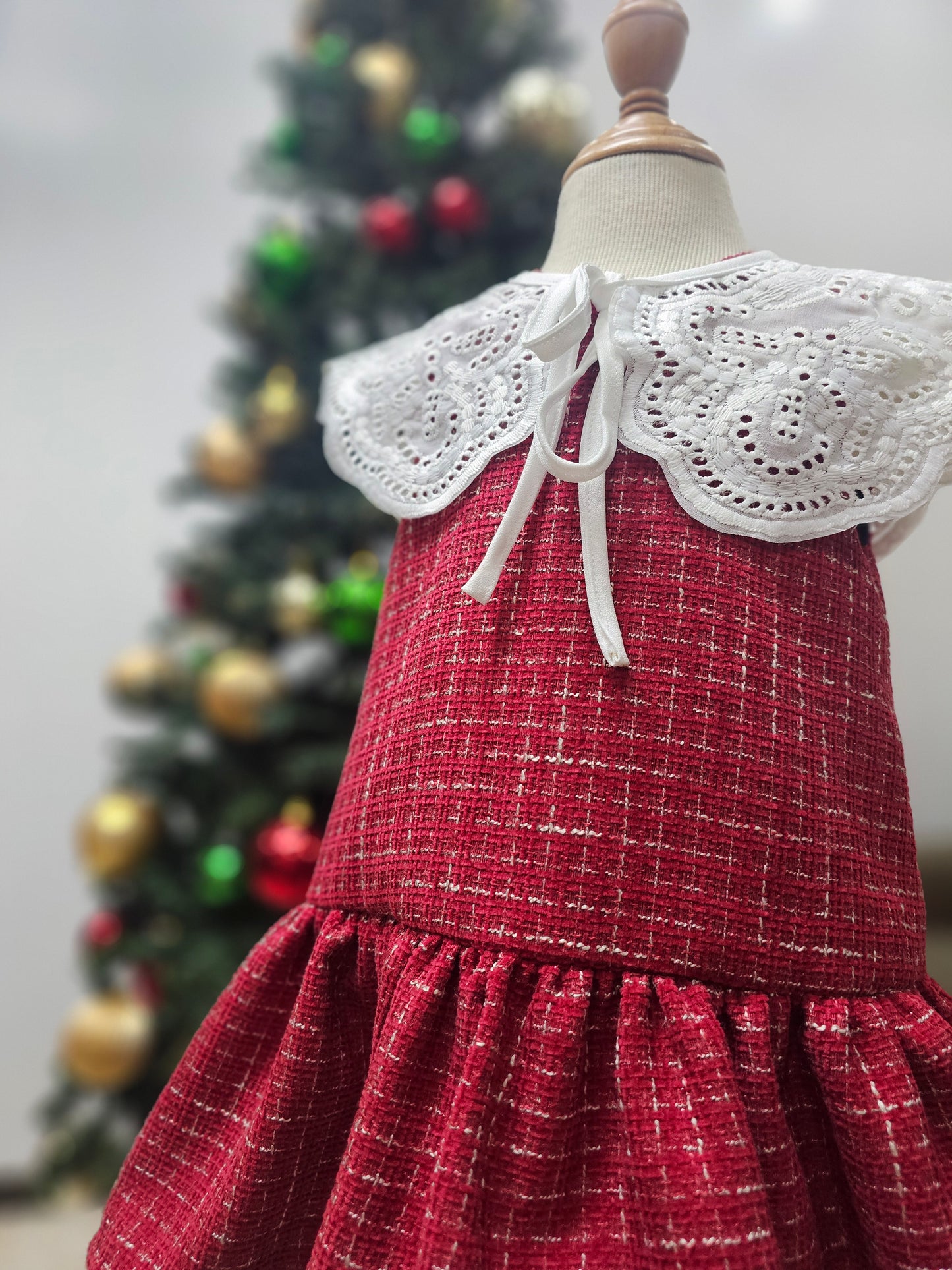 2nd batch PREORDER Tweed Harper Dress with Lace Capelet (Shipping on December 9)