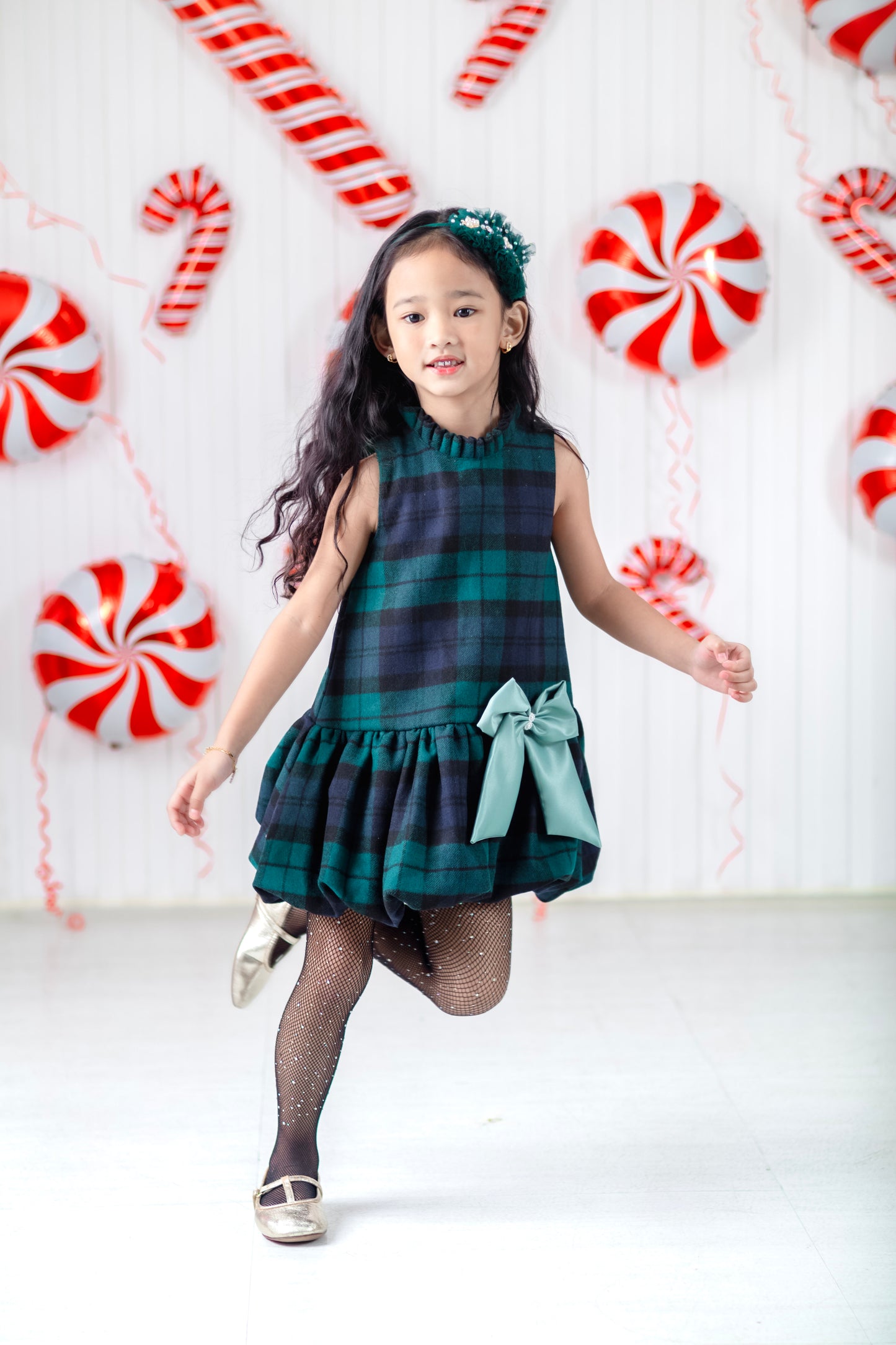 Heleina Bubble Dress in Plaid