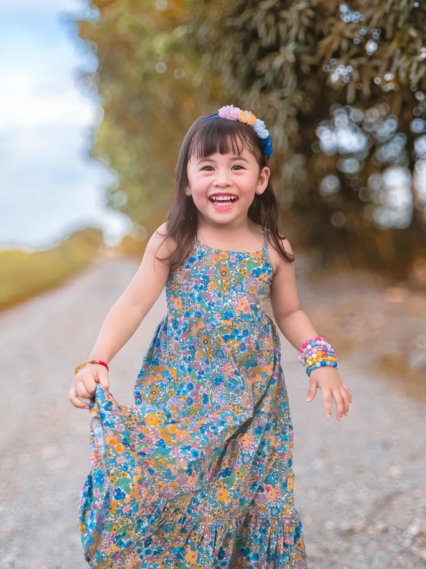 Denise Dress in Blue Meadow