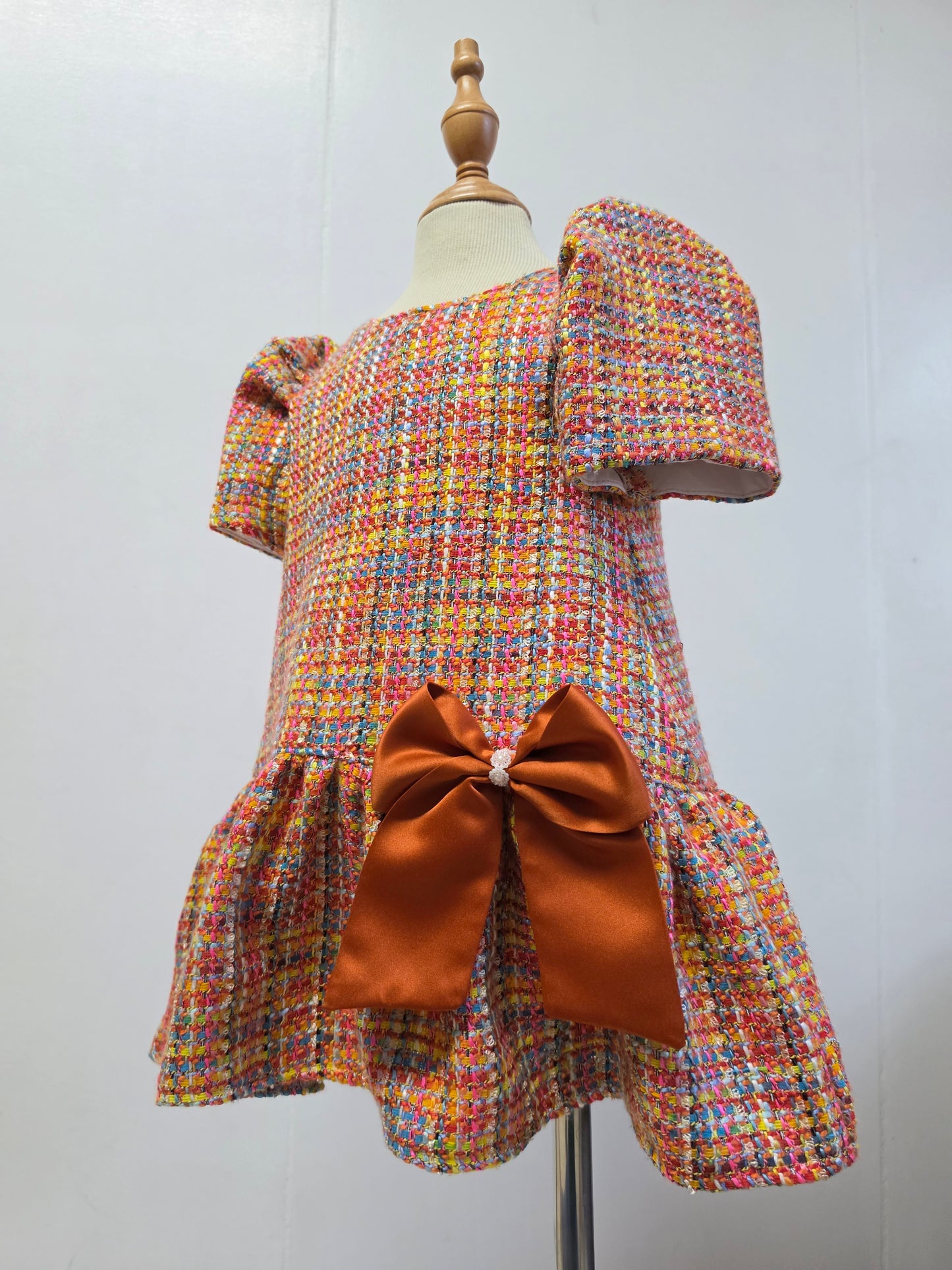 PREORDER Clara Dress in Coloful Tweed (shipping in 3 weeks)