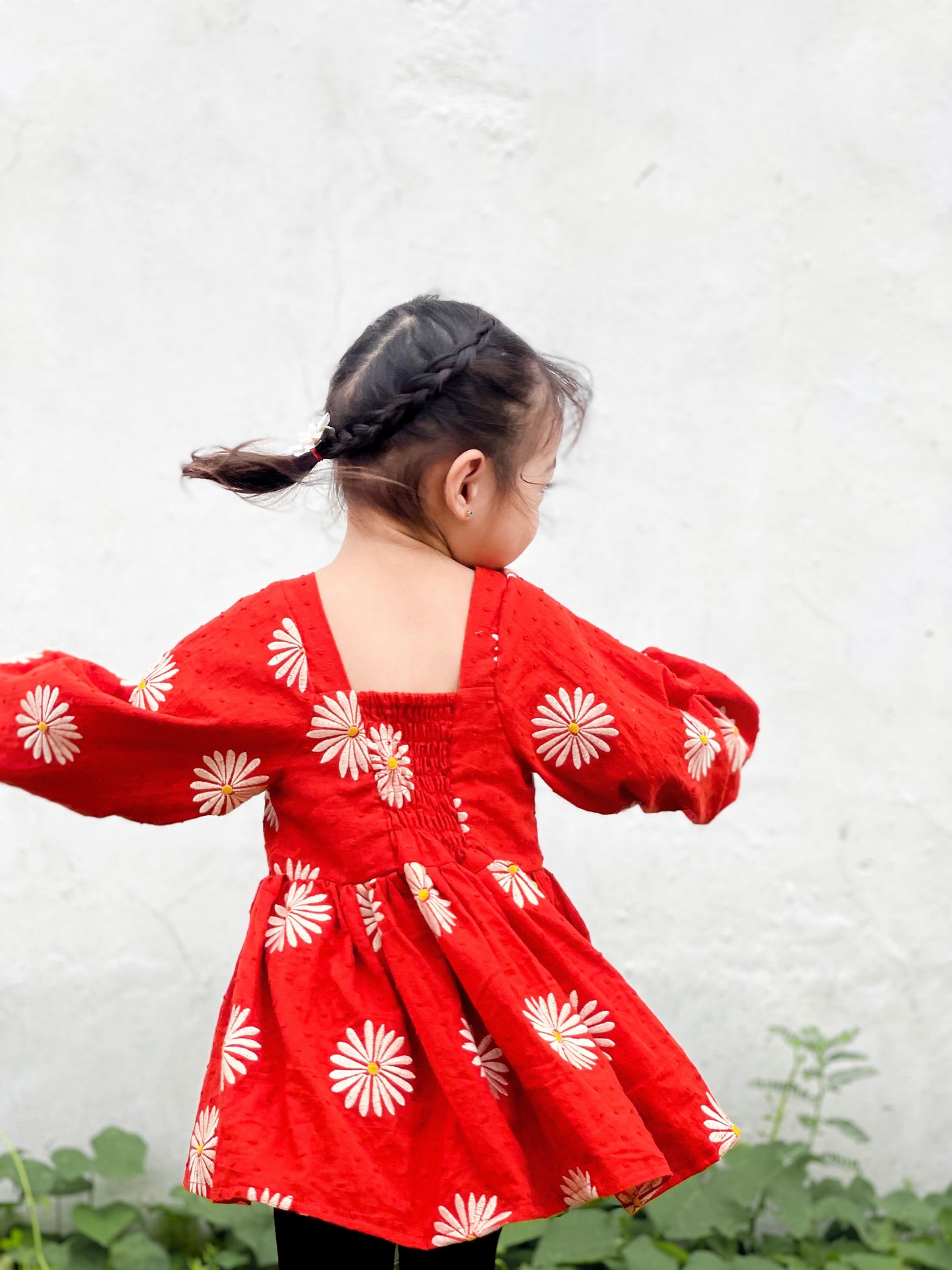 Julia Dress in Embroidered Fabric