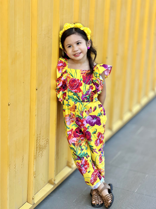 Gabby Romper in Yellow Floral