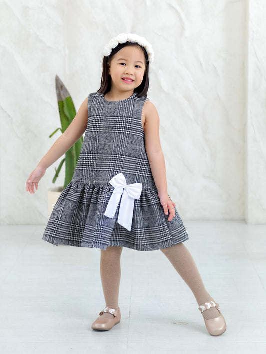 Tweed Harper Dress in Classic Black and White