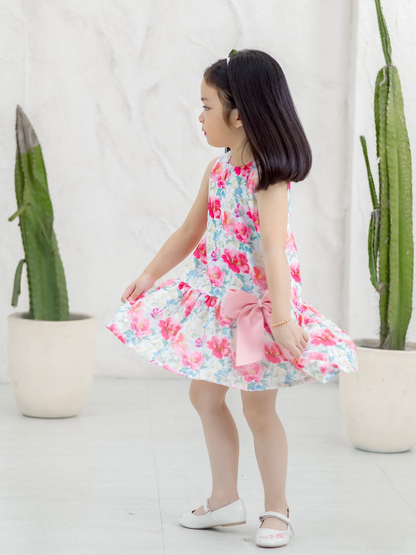 Luxe Harper Dress in Spring Garden (free matching headbow)