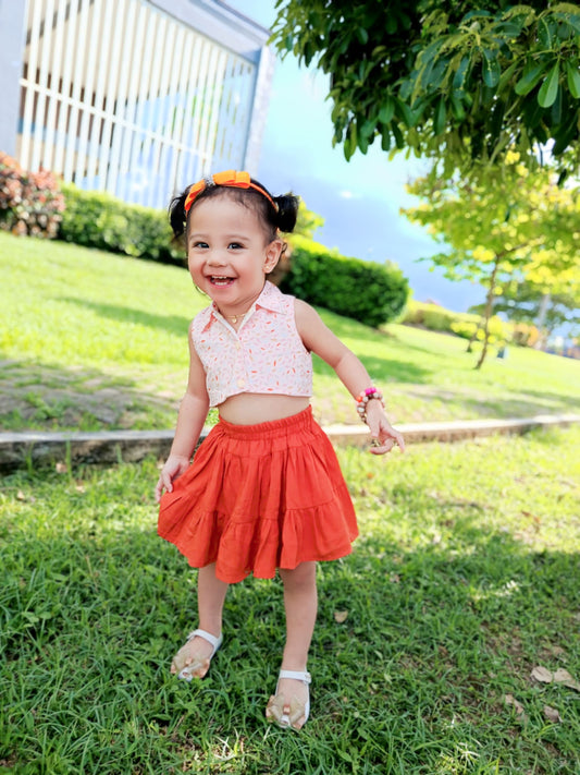 Aisie Coords in Peach and Rust