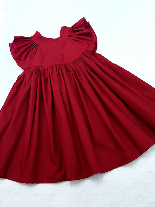 Caitlin Dress in Deep Red