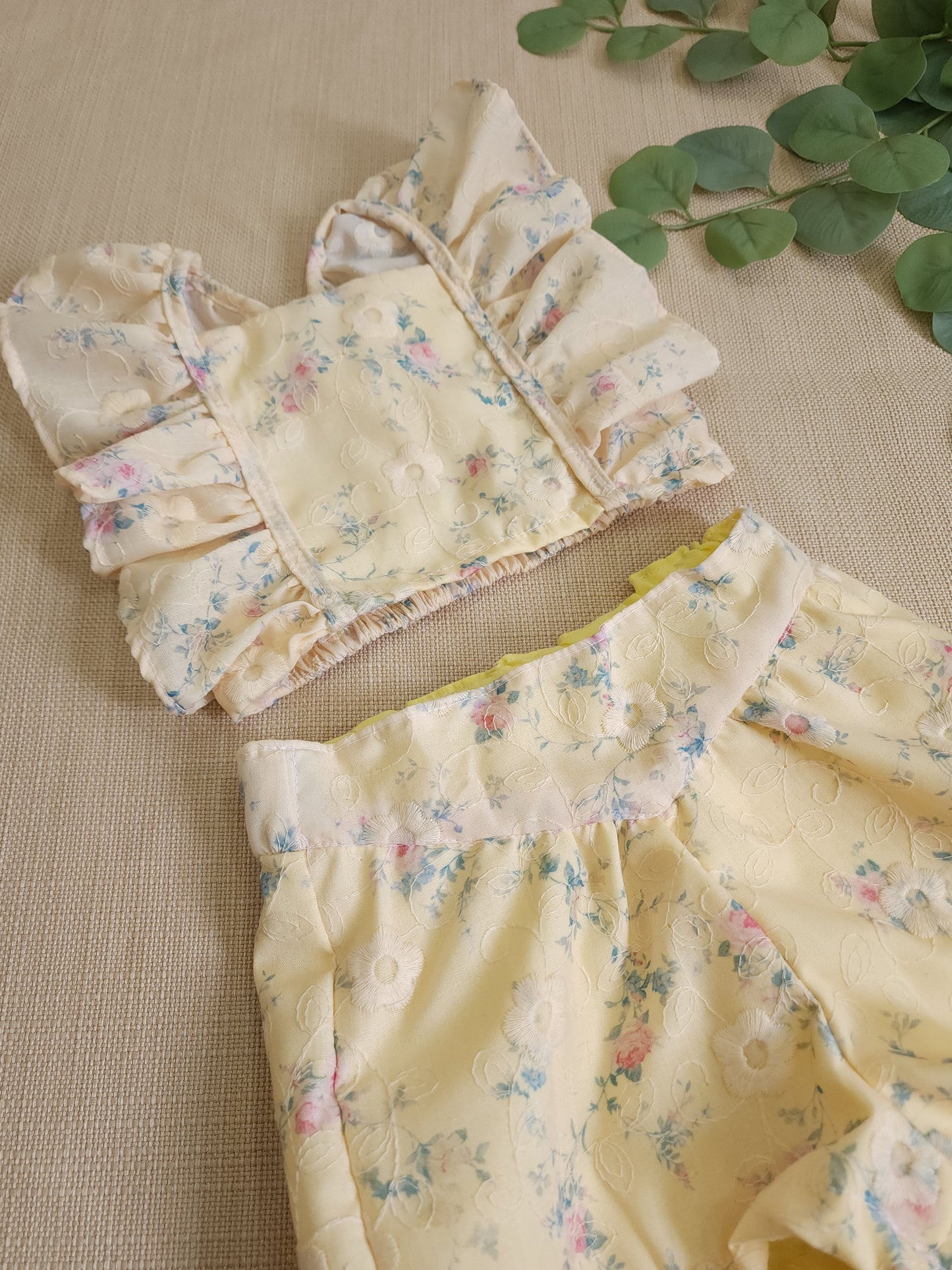 Ada Coords in Yellow Floral Eyelet