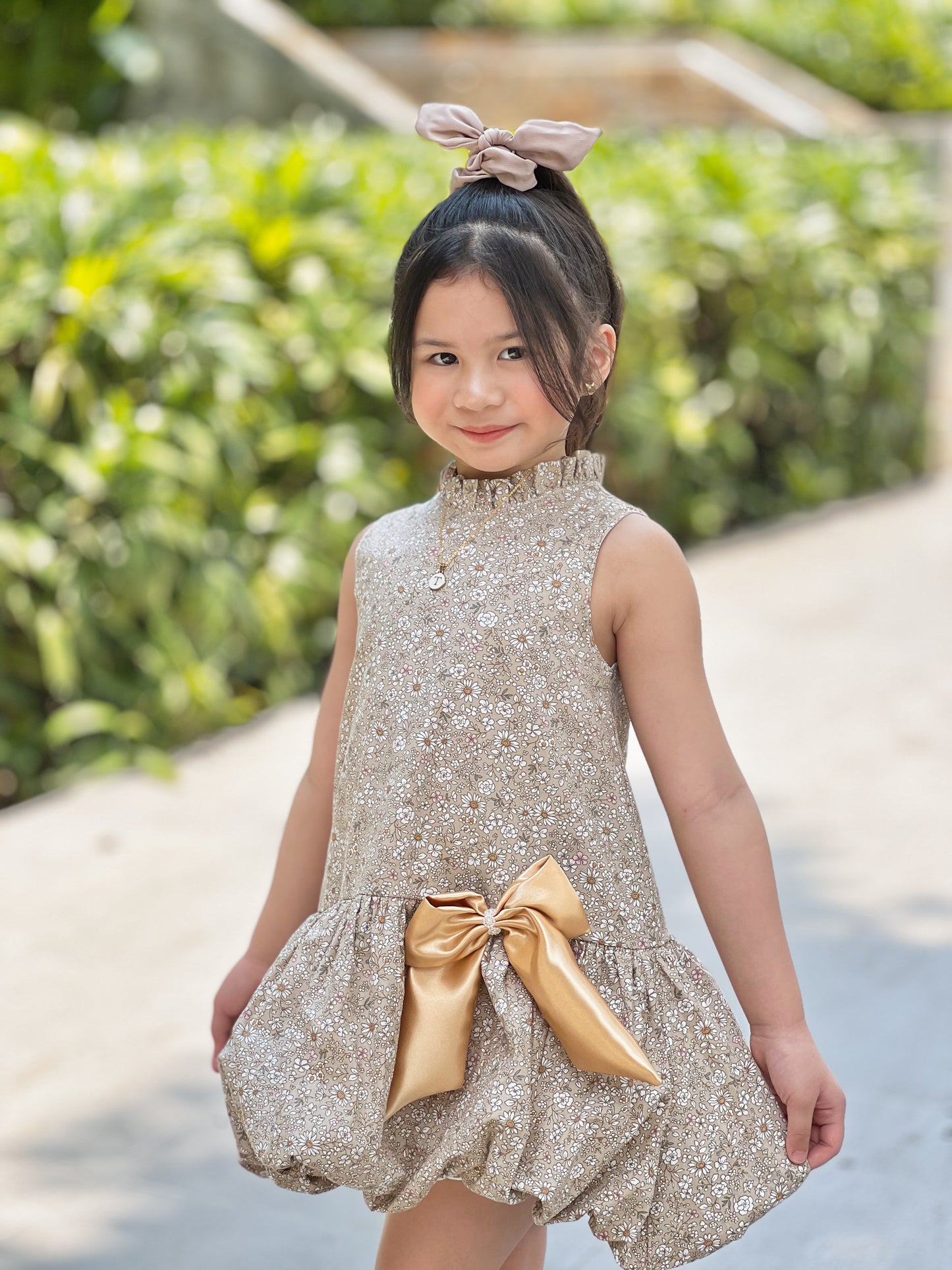 Heleina Bubble Dress in Rustic Romance (Earth Tones)