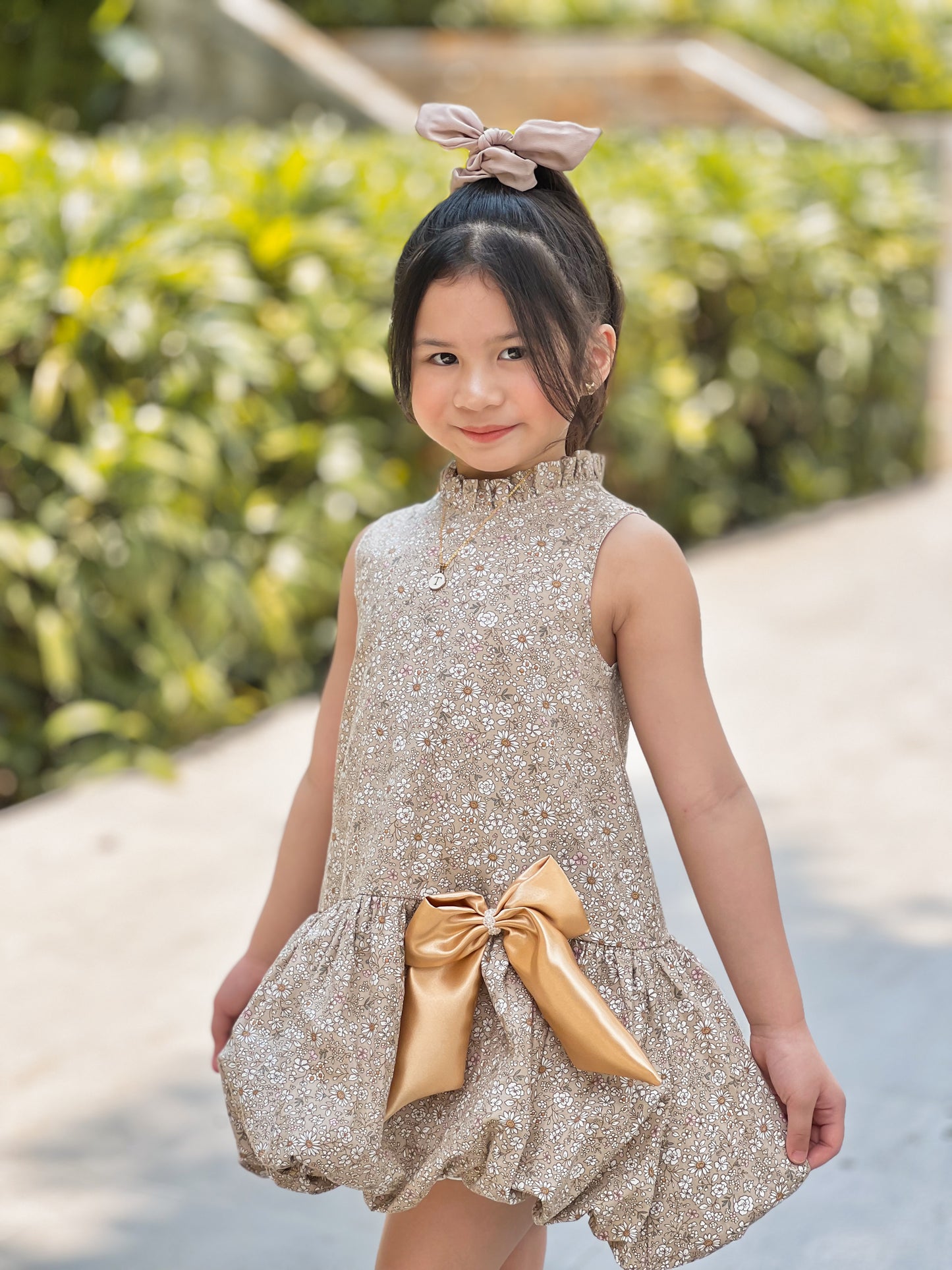 Heleina Bubble Dress in Rustic Romance (Earth Tones)