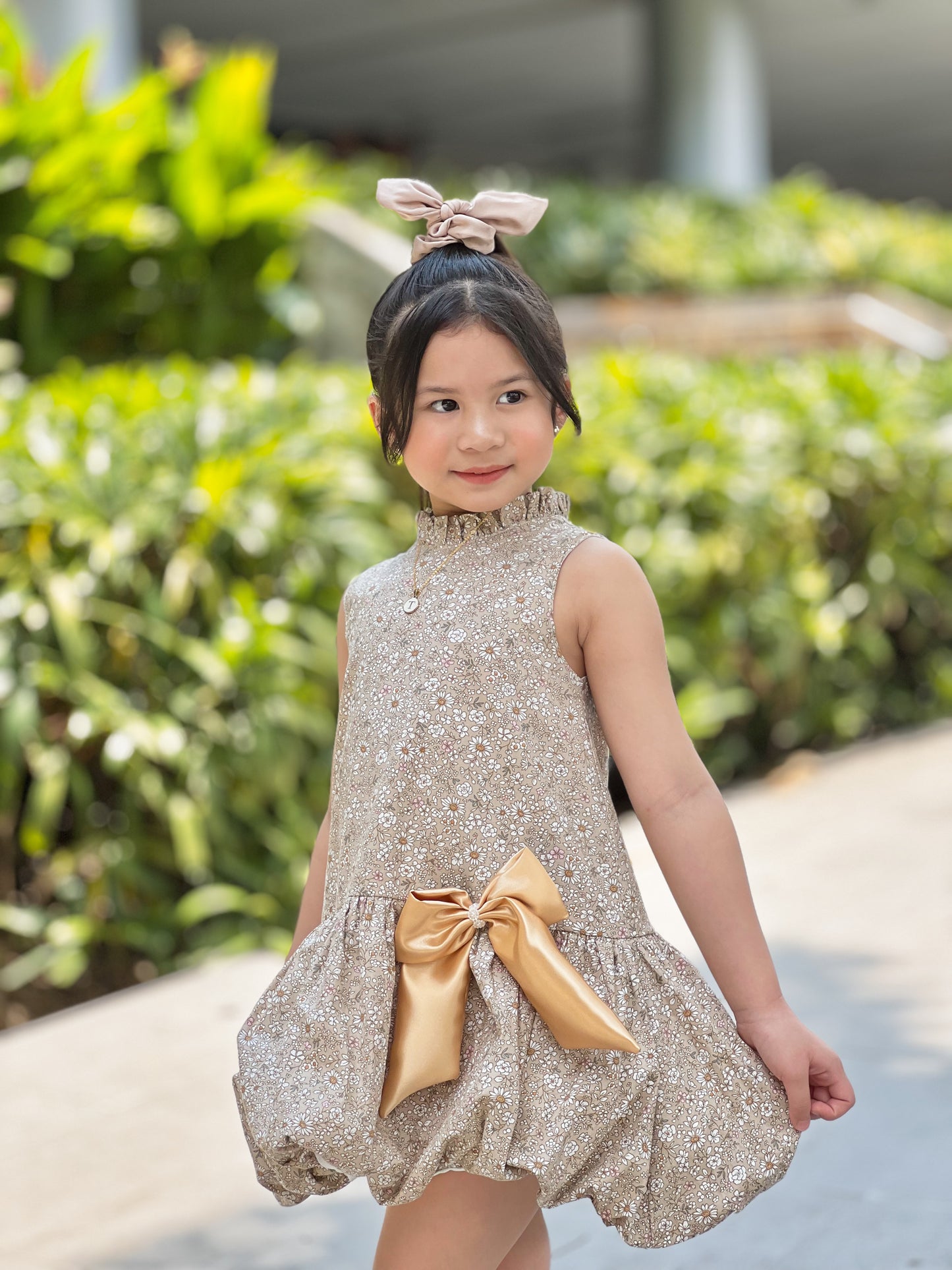 Heleina Bubble Dress in Rustic Romance (Earth Tones)