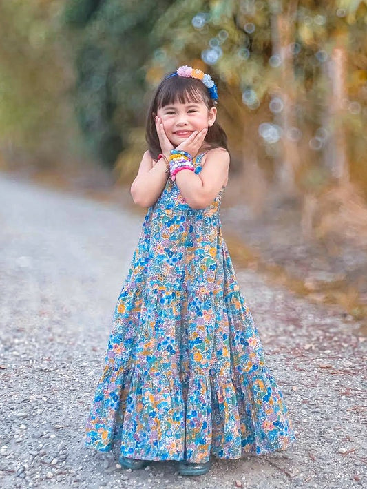 Denise Dress in Blue Meadow