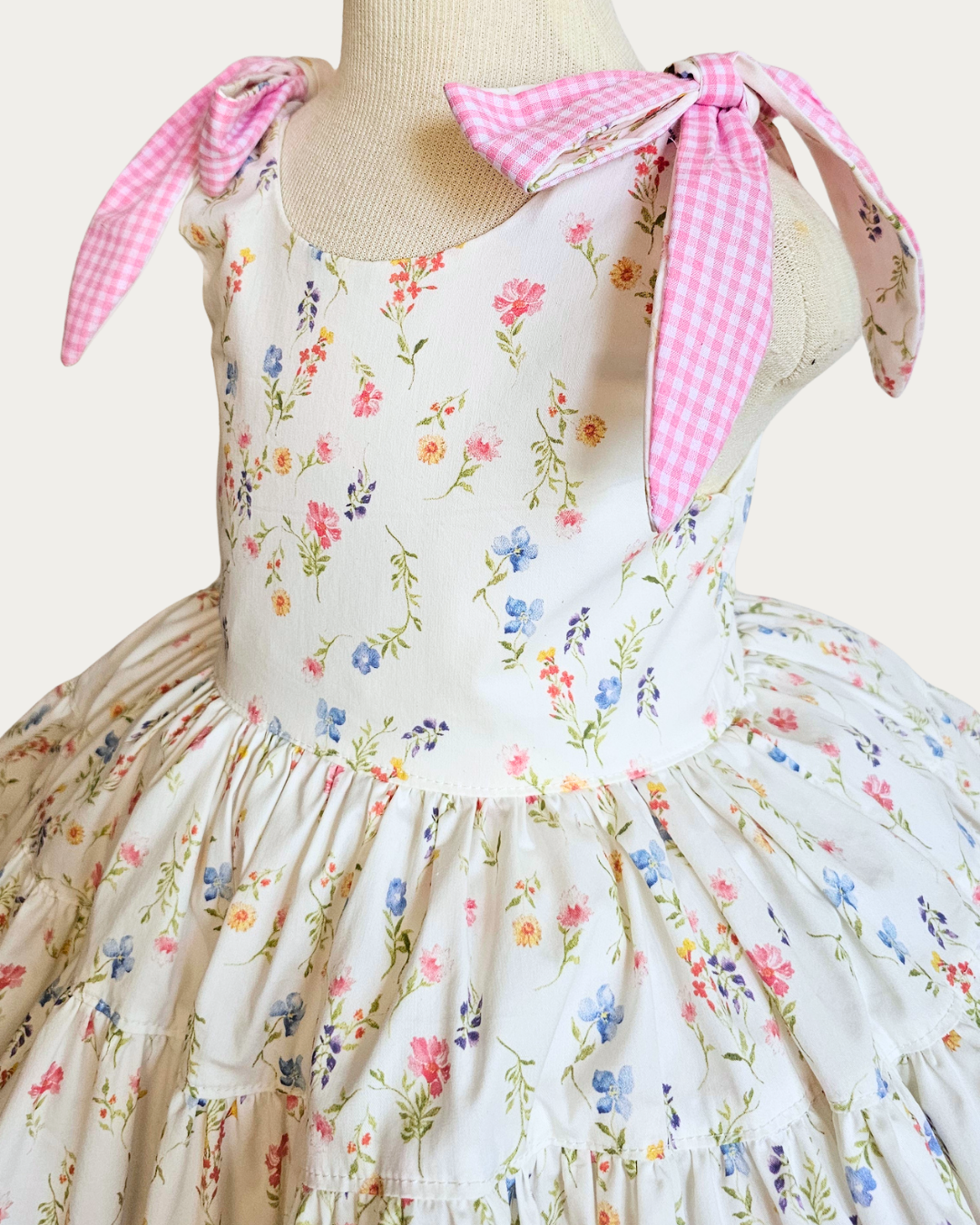 Maxene Dress - Floral and Gingham with petticoat