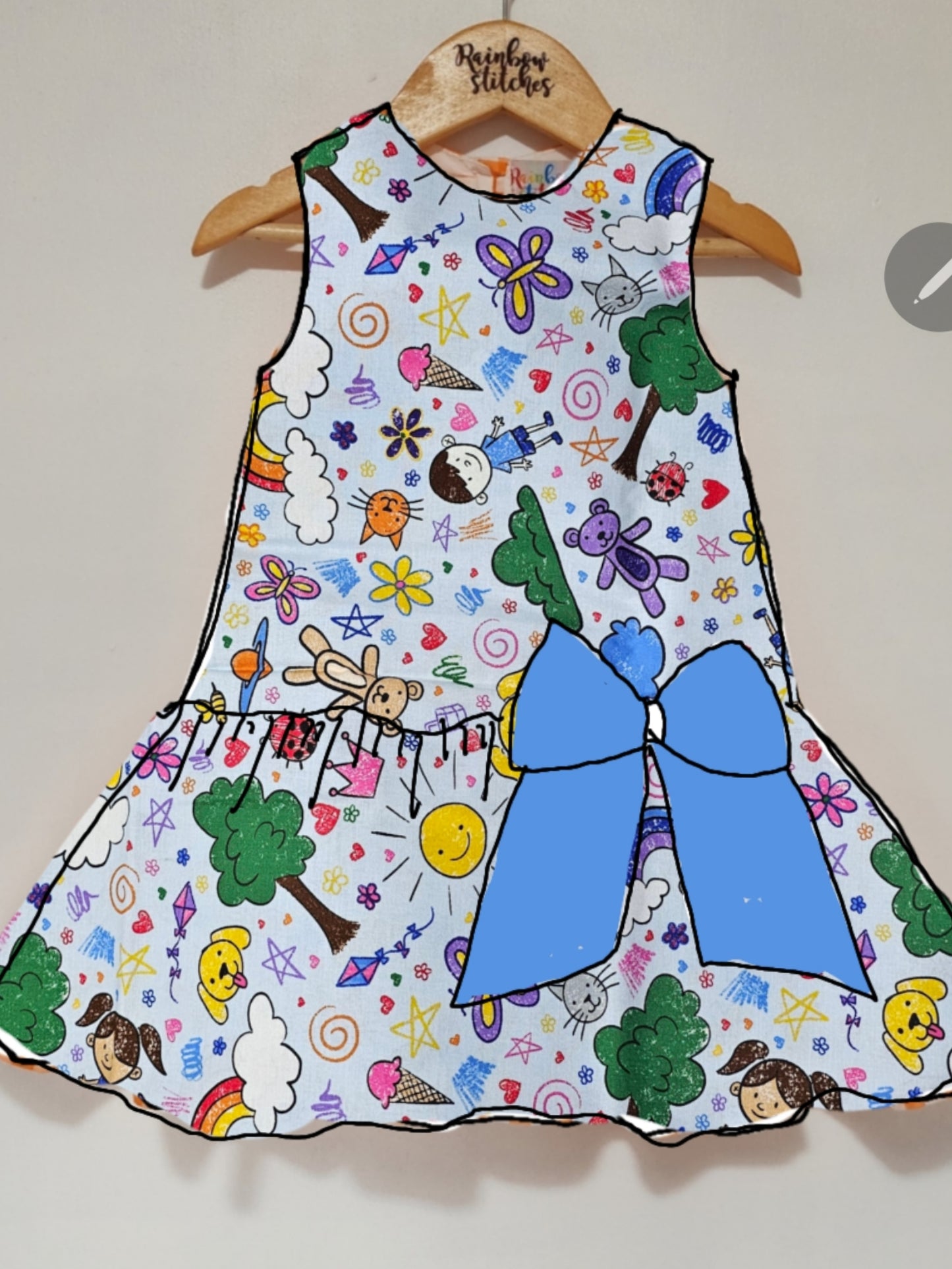 Harper Dress -  Kid's Drawing (Sept 10 shipping)