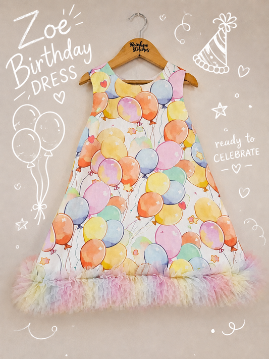 PREORDER Zoe Dress v2 - Balloons (shipping June 25)