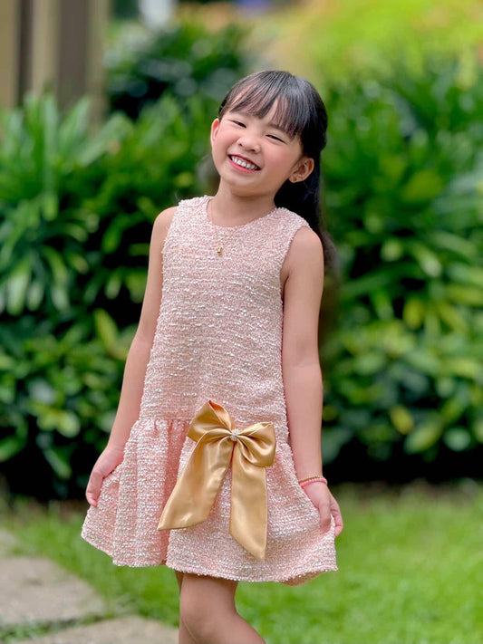 Tweed Harper Dress in Blush