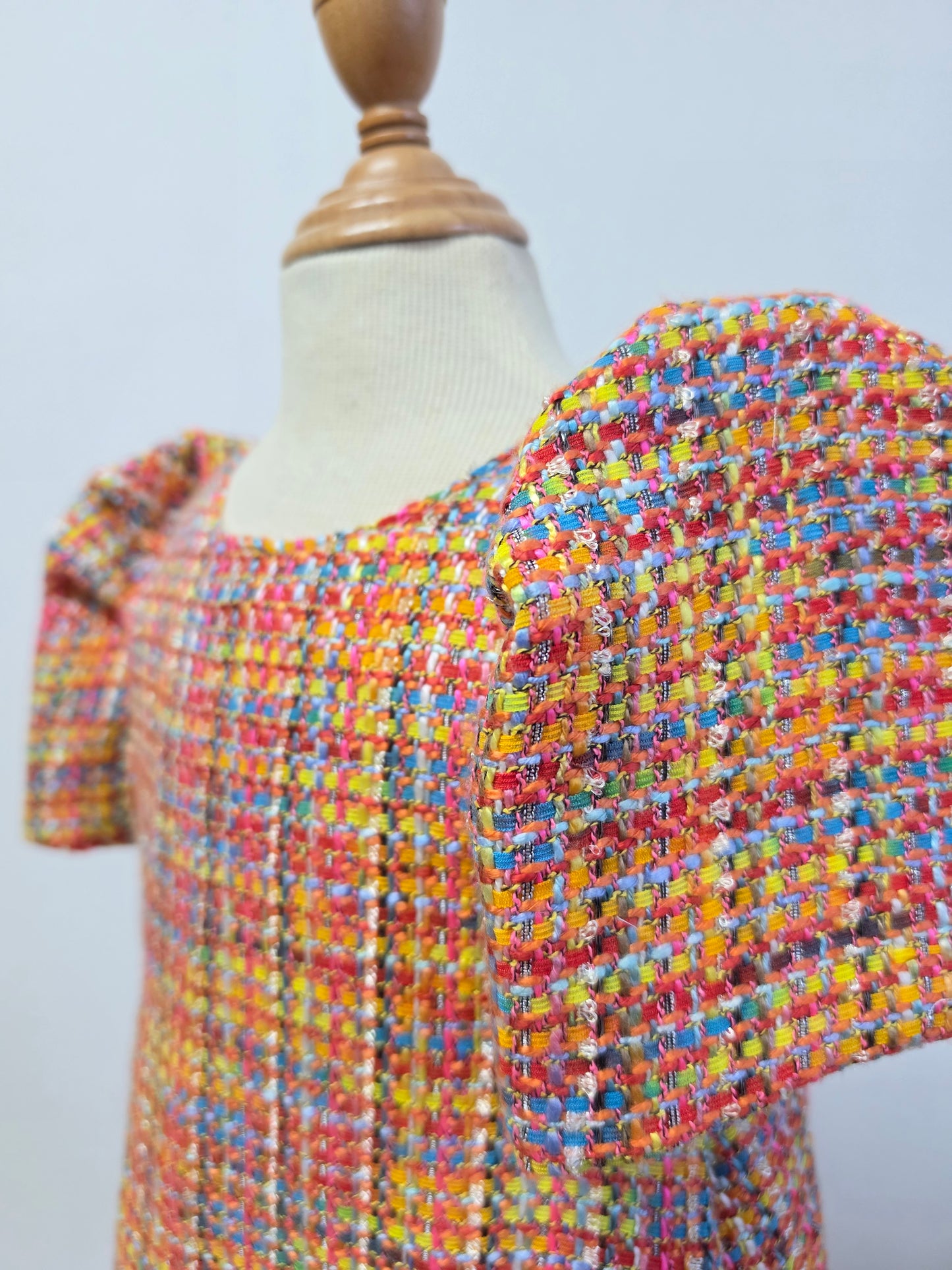 PREORDER Clara Dress in Coloful Tweed (shipping in 3 weeks)