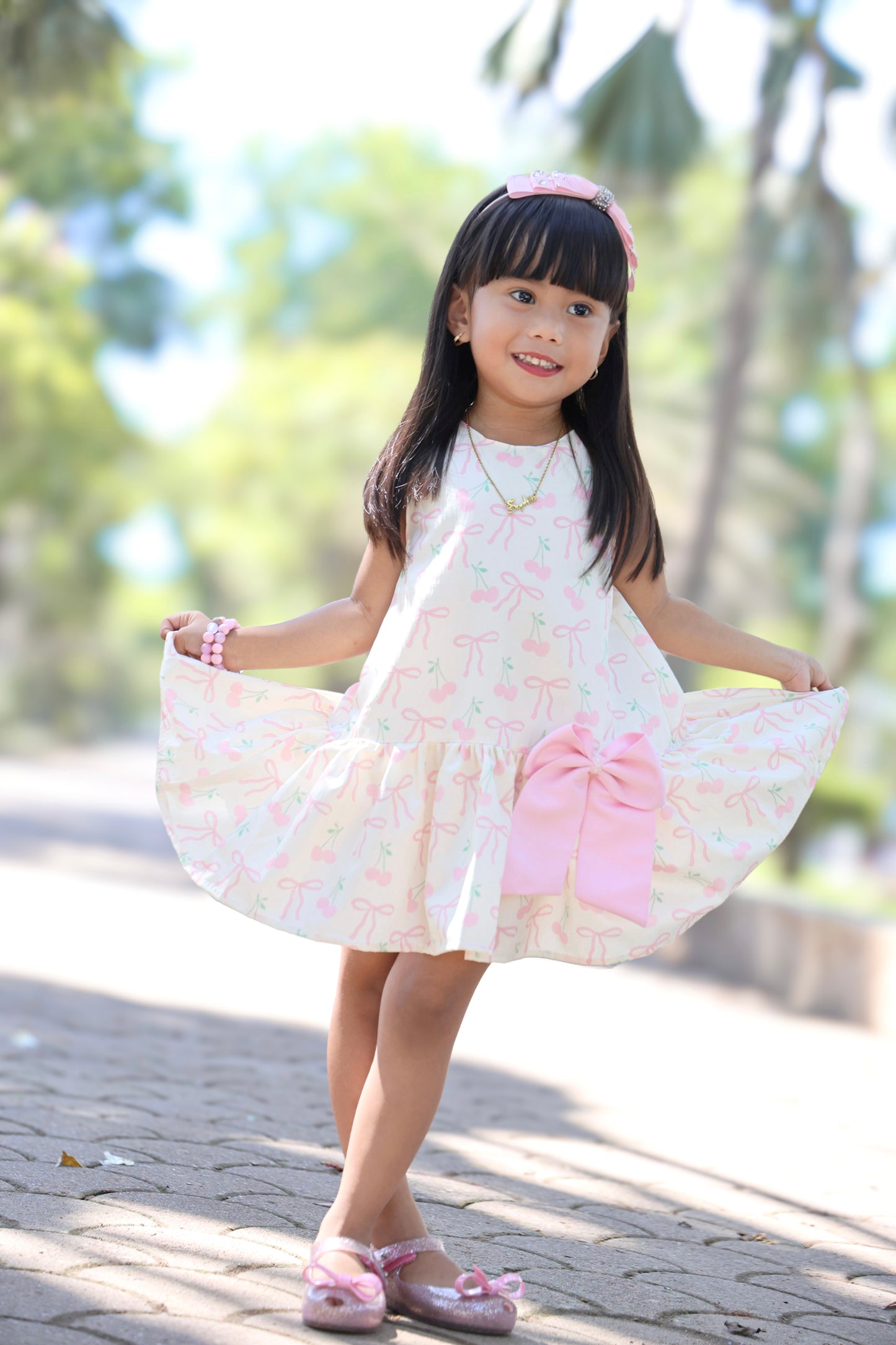Harper Dress in Dainty Bows (onhand)