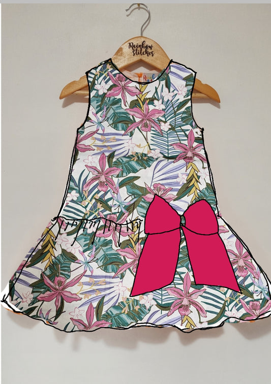 PREORDER Harper Dress in Tropical Flowers (shipping in 2 to 3 weeks)