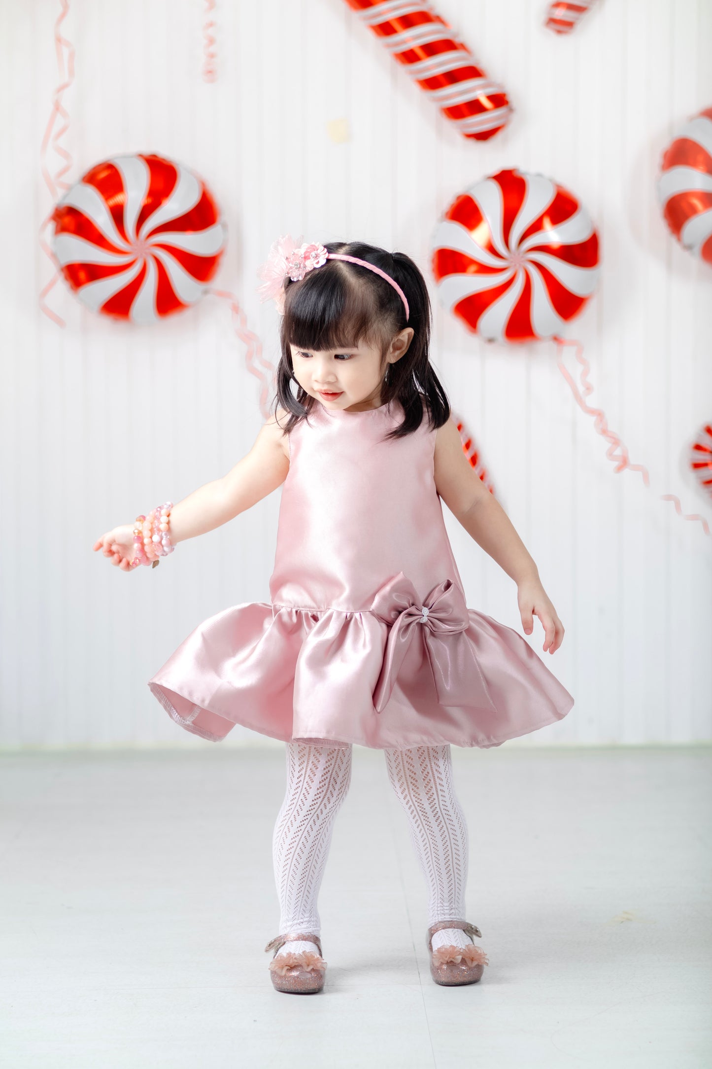 Luxe Harper Dress in Blush Mikado