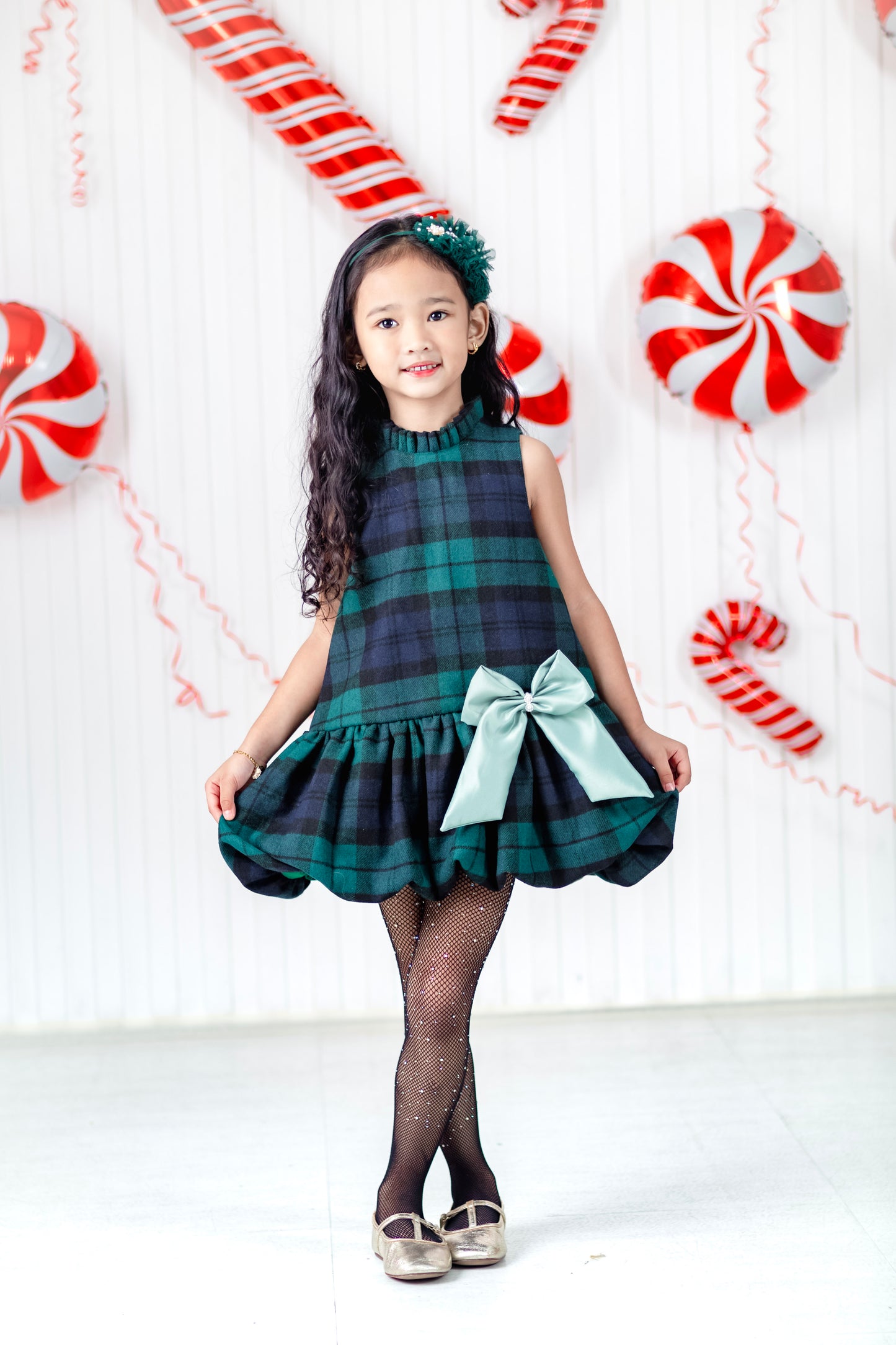 Heleina Bubble Dress in Plaid