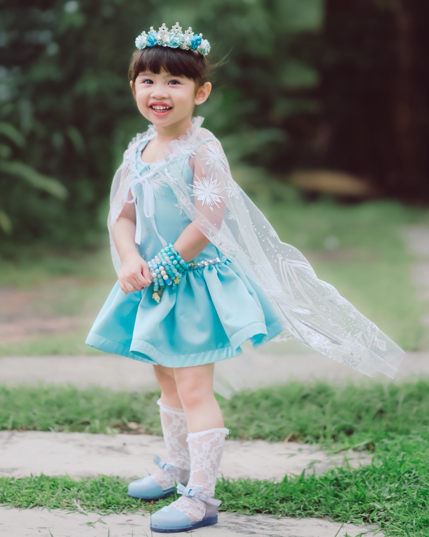 PREORDER Elsa Dress with Cape (4 to 6 weeks)