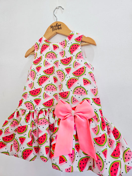 PREORDER Harper Dress in Cool Watermelon (shipping in 2 to 3 weeks)