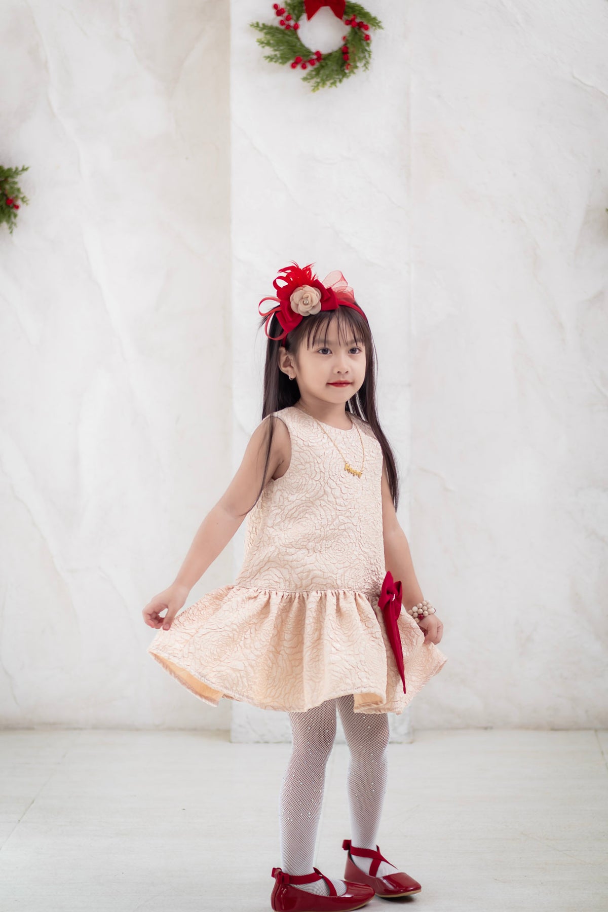 PREORDER Luxe Harper Dress in Champagne Pearl (shipping in 2-3 weeks)