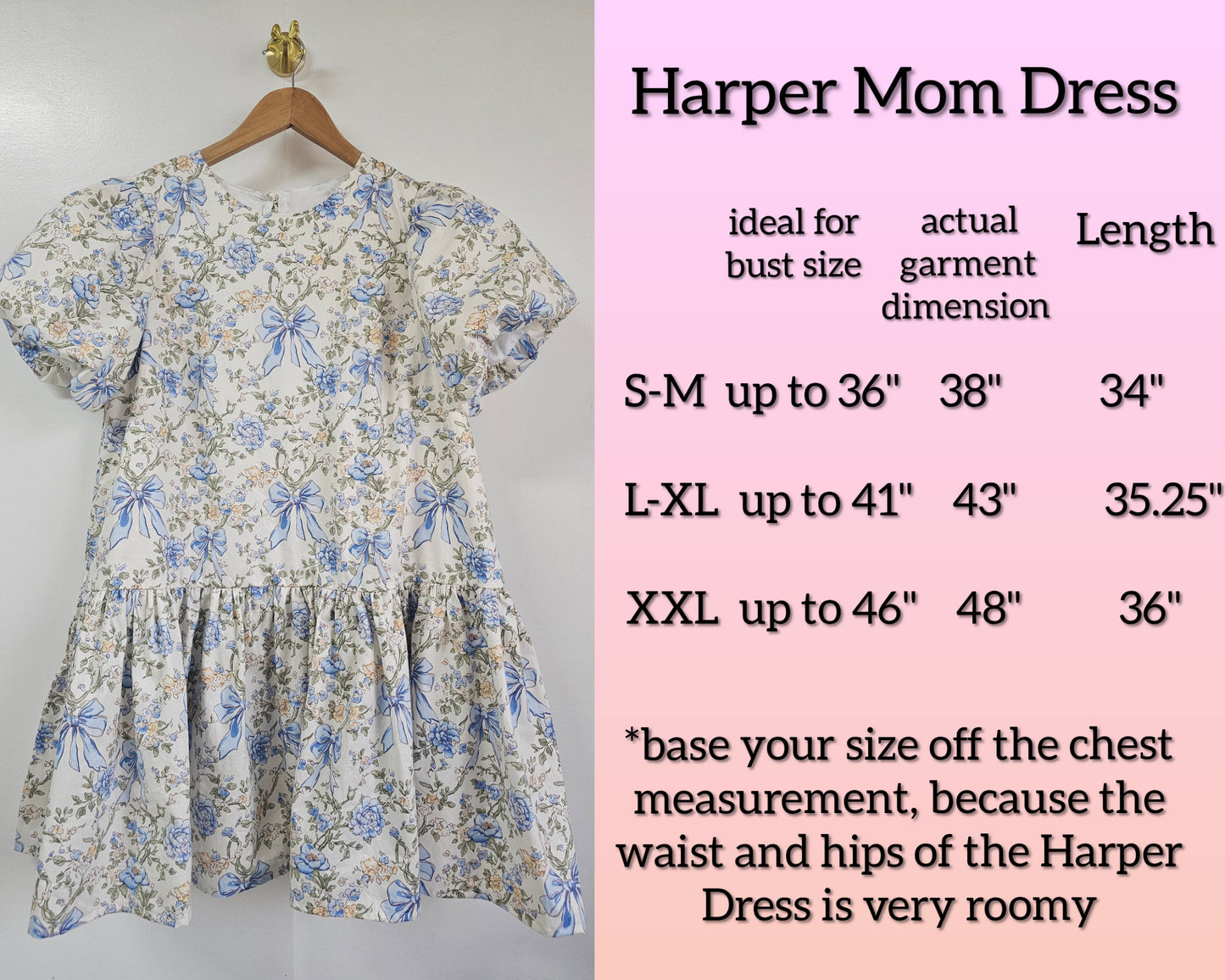 PREORDER MOM Batch 2 Harper Dress in Blue Coquette (shipping latest on June 11)