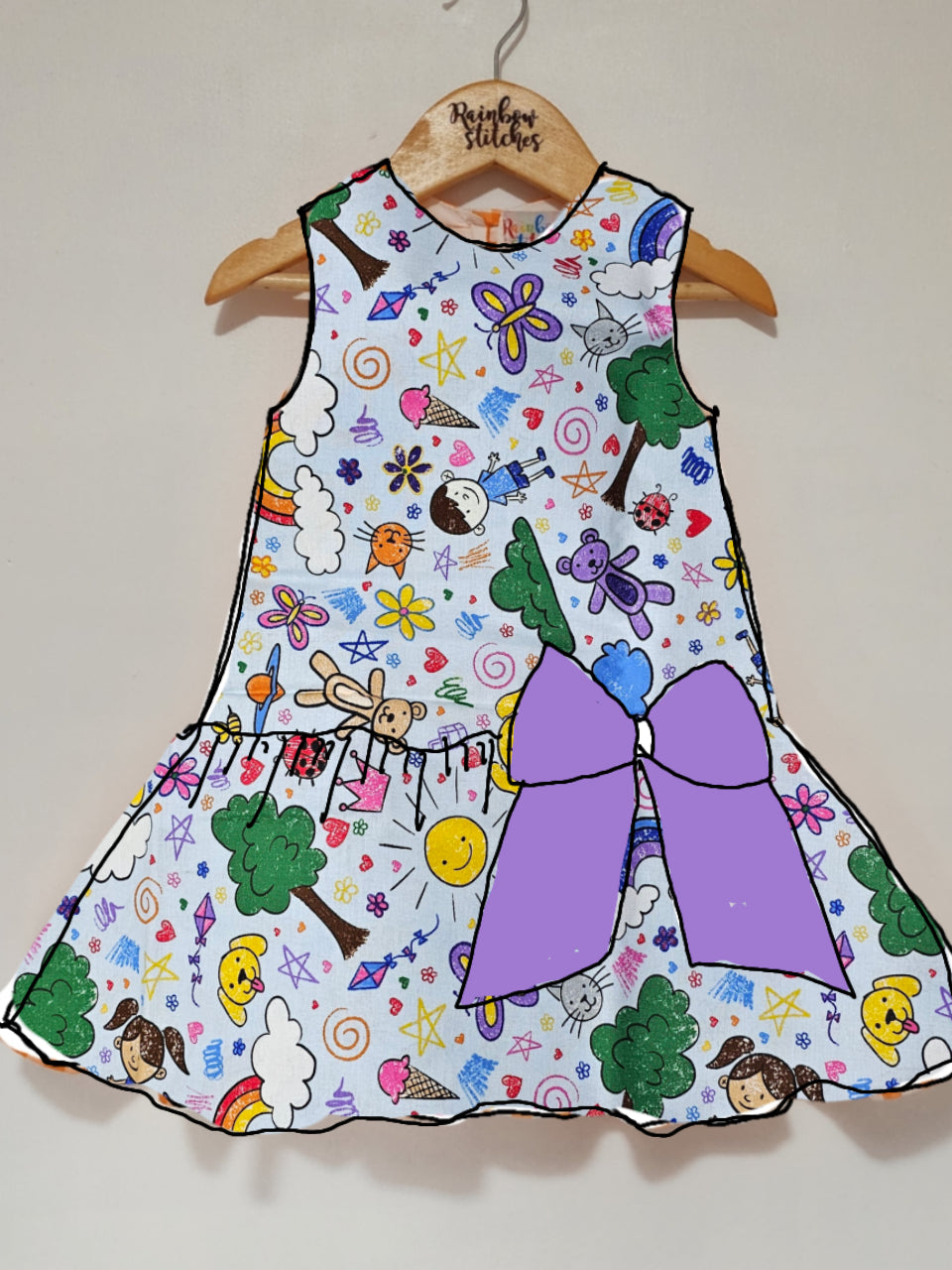 Harper Dress -  Kid's Drawing (Sept 10 shipping)