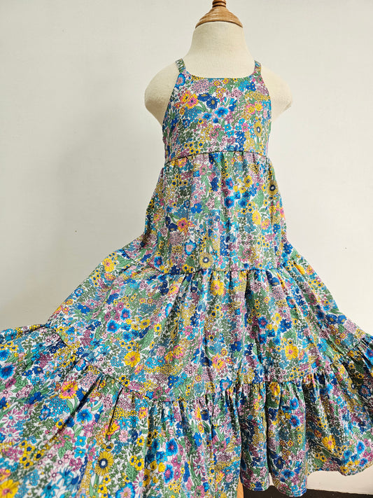 Denise Dress in Blue Meadow