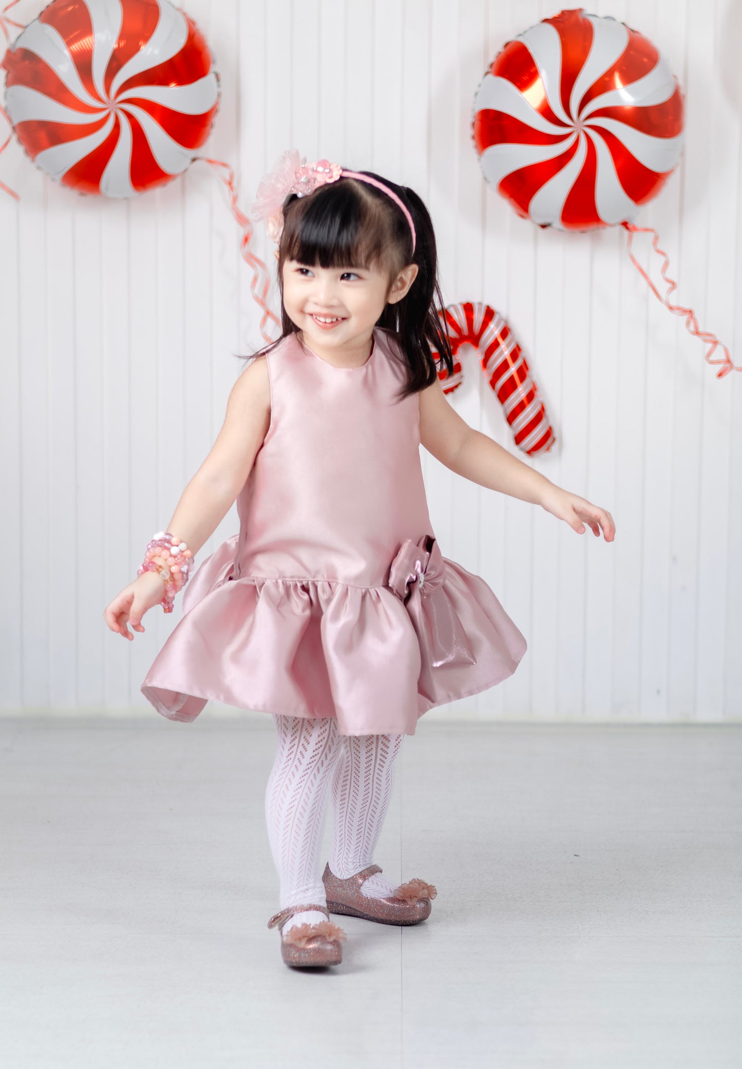 Luxe Harper Dress in Blush Mikado