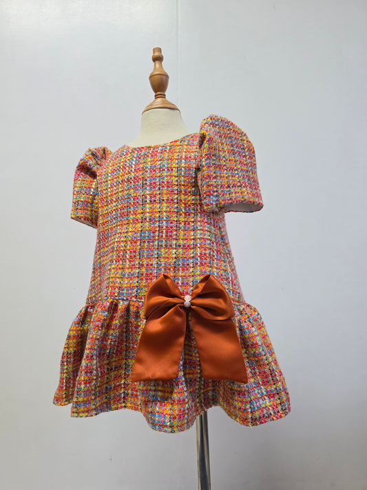 PREORDER Clara Dress in Coloful Tweed (shipping in 3 weeks)
