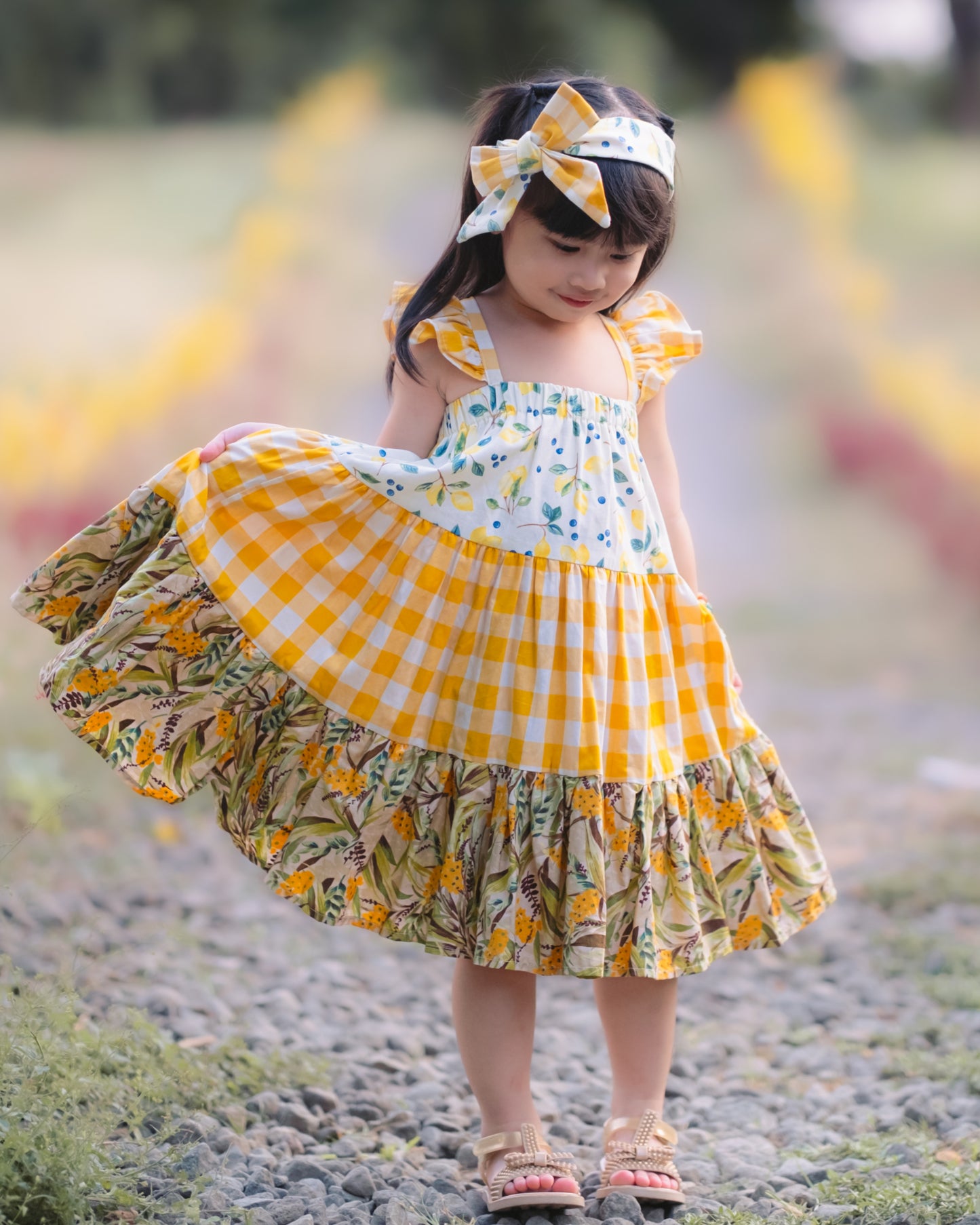 Michelle Dress in Lemon Grove (free headband until supplies last)