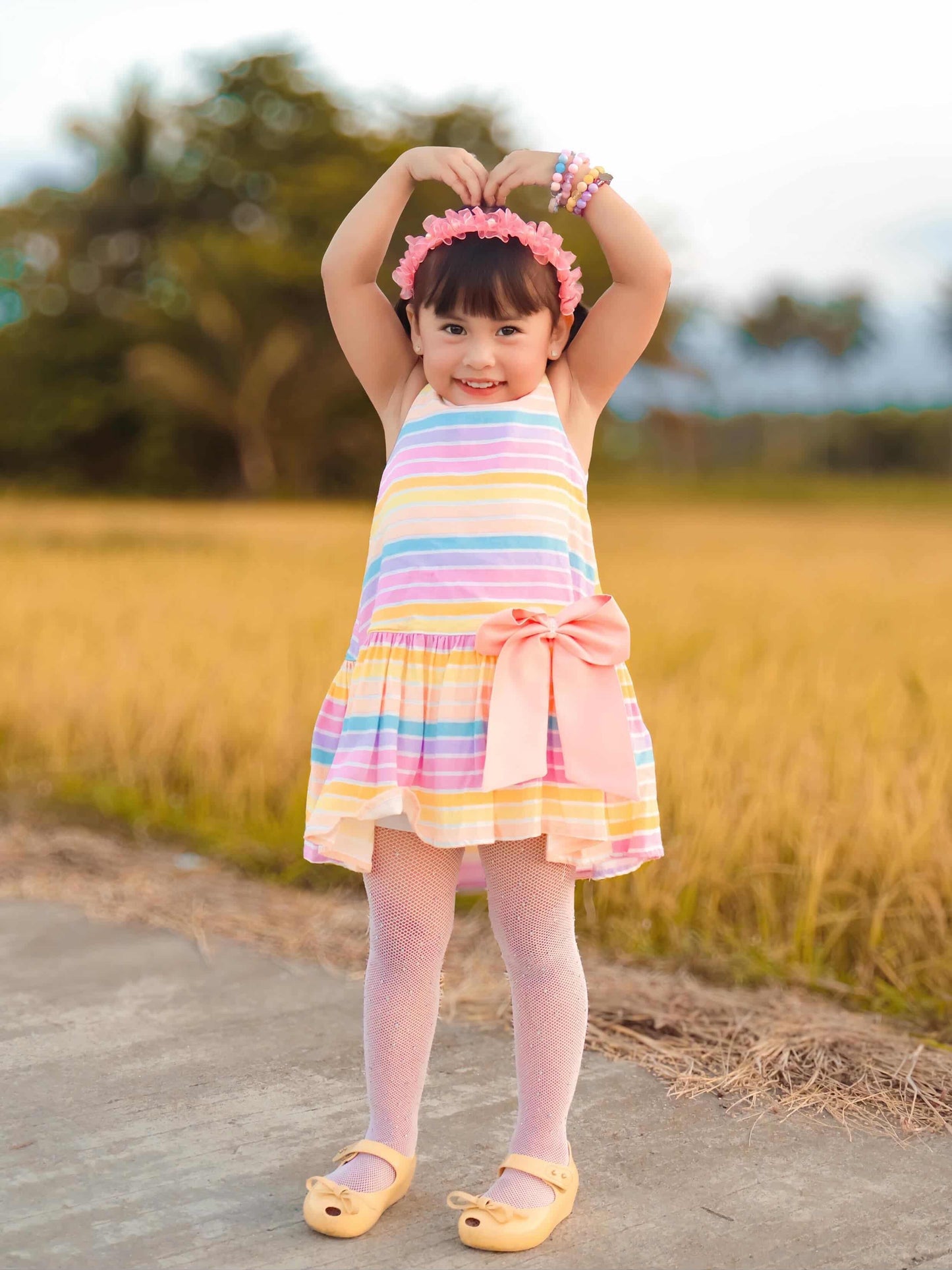 Harper Dress in Pastel Lines