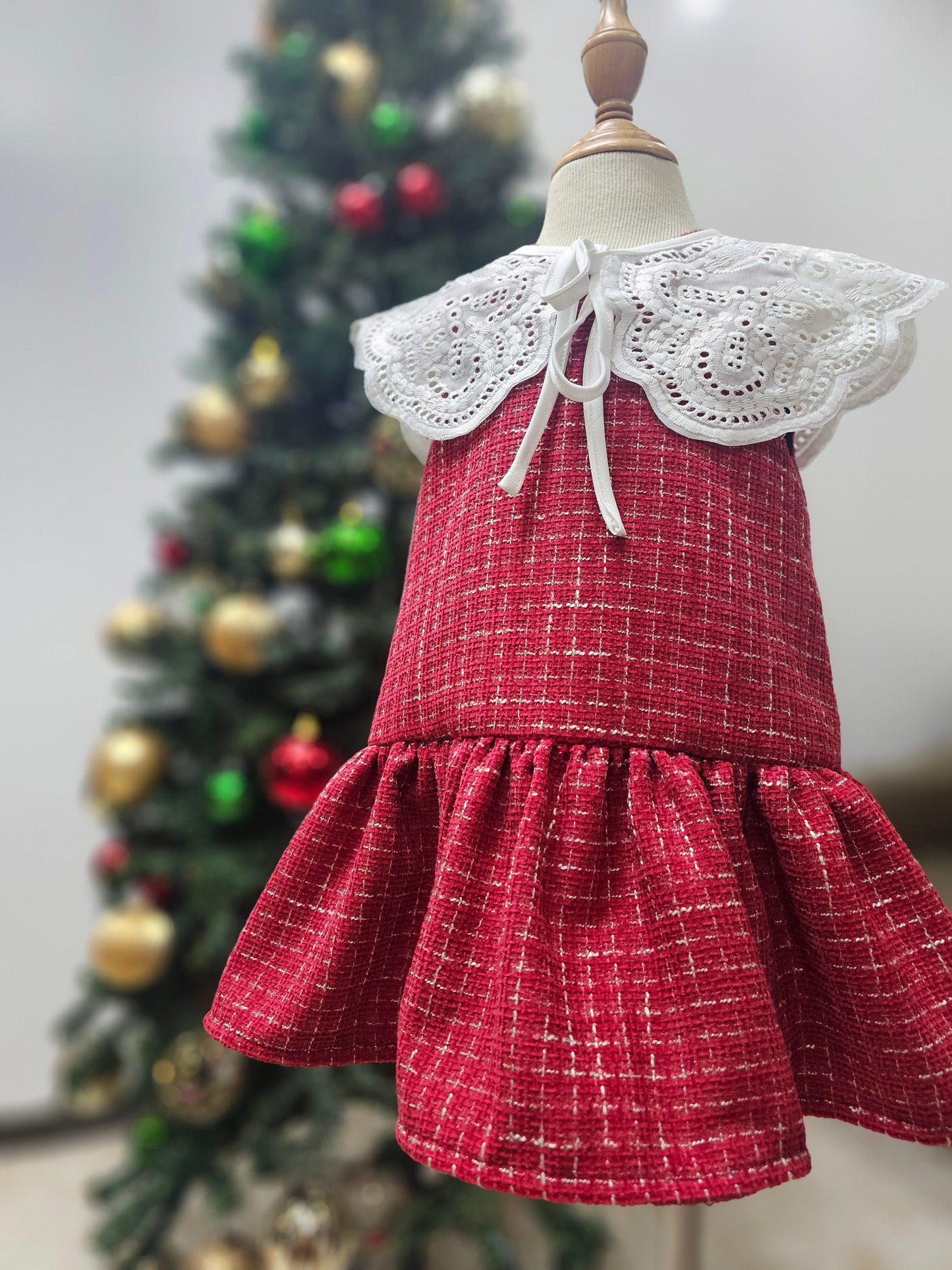 2nd batch PREORDER Tweed Harper Dress with Lace Capelet (Shipping on December 9)