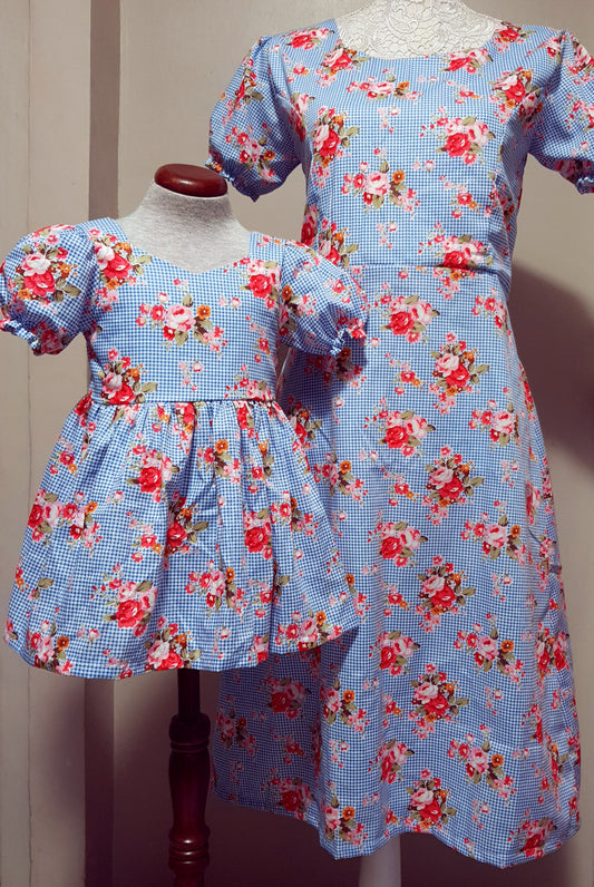 Floral Gingham Dress- Mommy