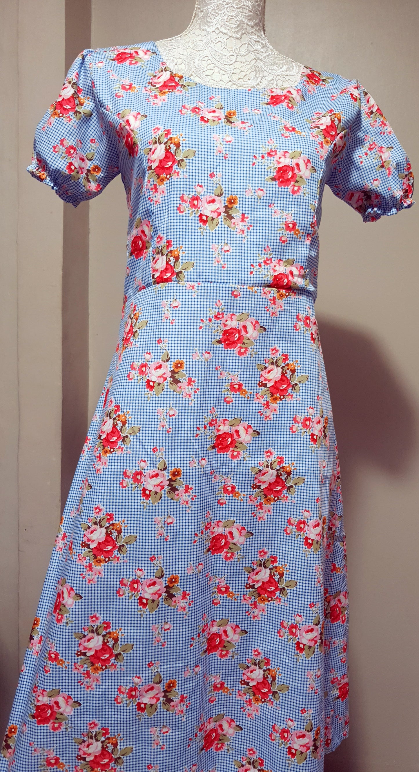 Floral Gingham Dress- Mommy
