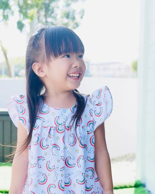 Samantha Dress in Rainbow Fabric
