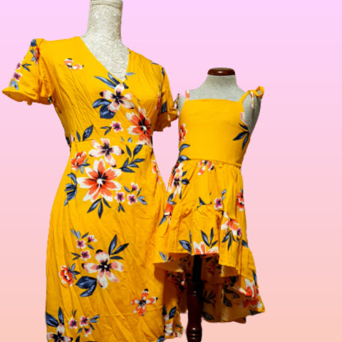 Yellow Wrap Around Mommy Dress